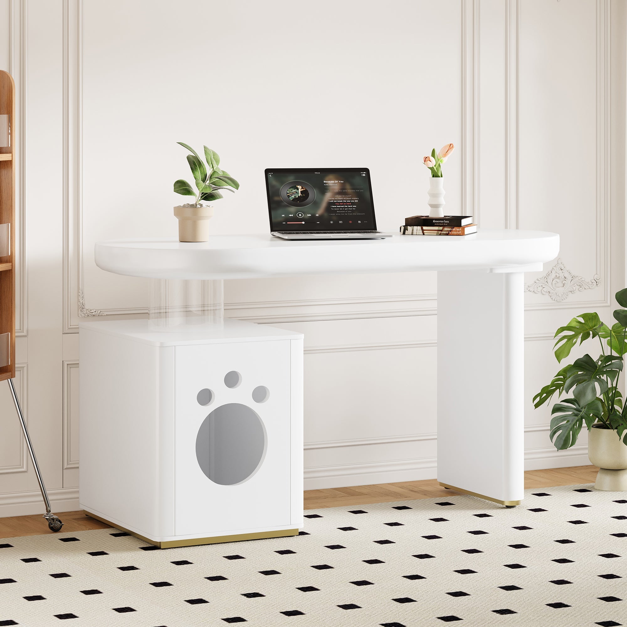 Logidon Bureau met Dierenbed Wit 117x50x76 cm
