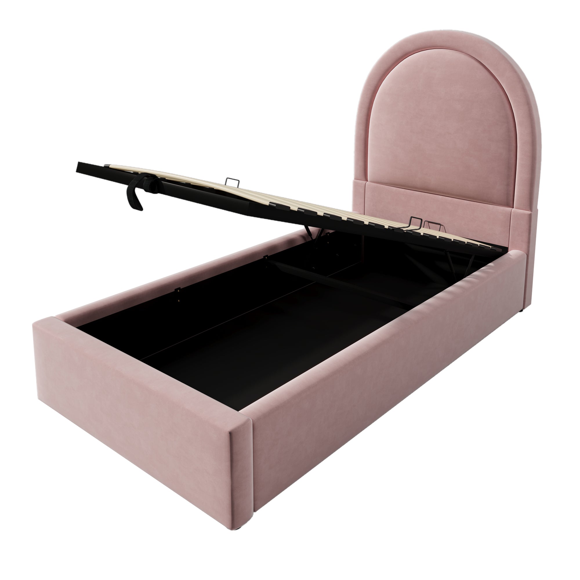 Logidon gestoffeerd bed kinderbed roze 90x200 cm met matras