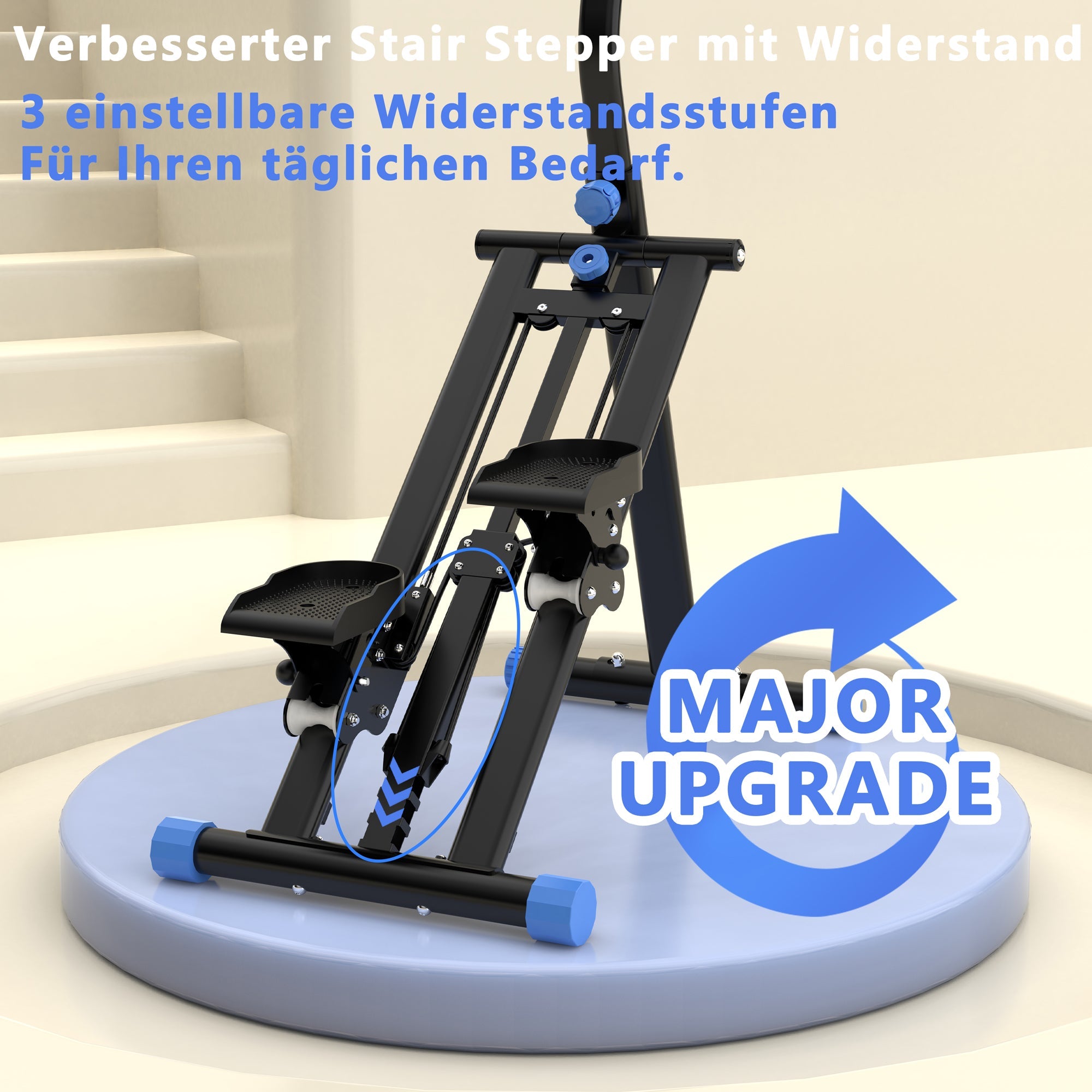 Logidon Stair Stepper Fitnessapparatuur met verstelbare weerstand Zwart