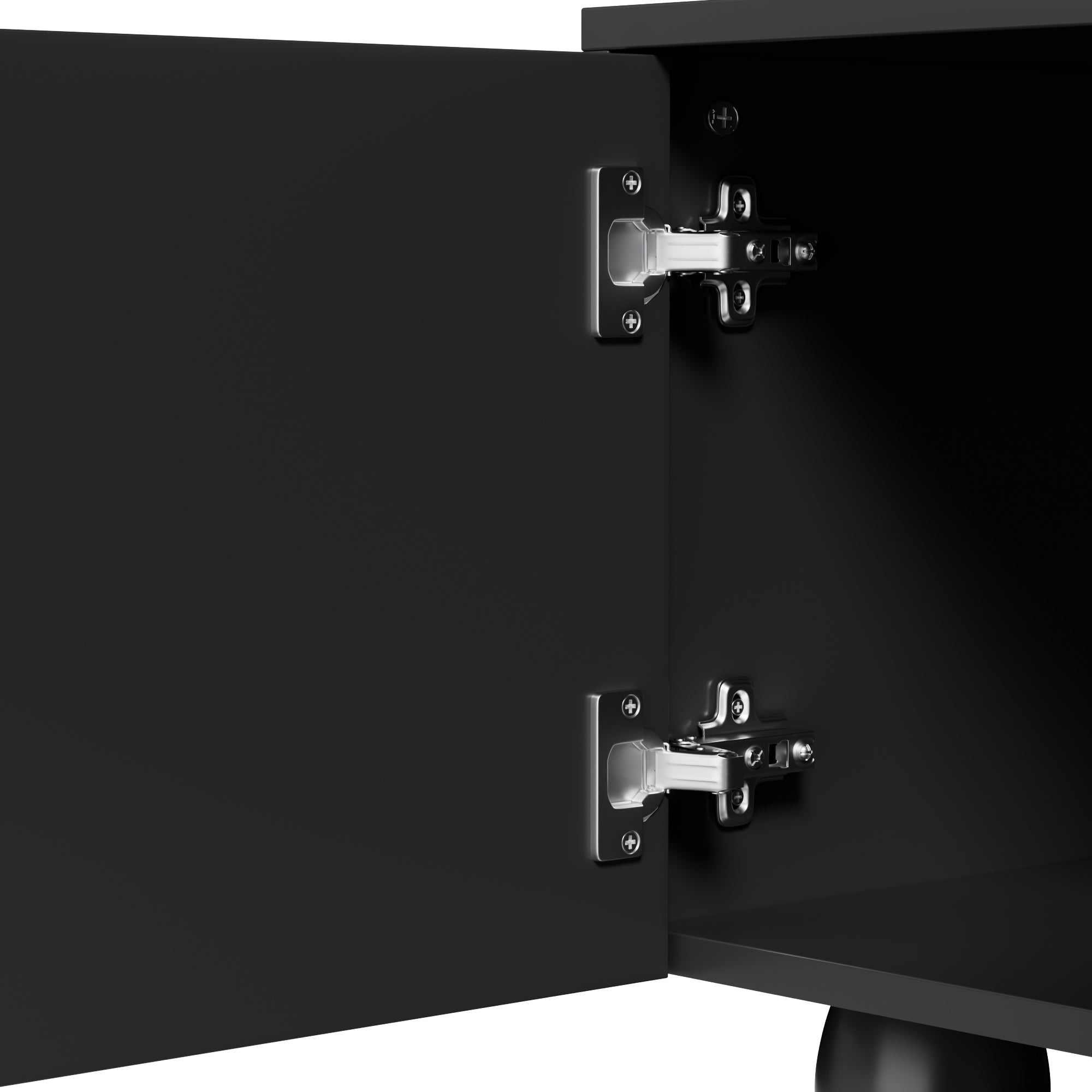 Logidon TV-meubel 180 cm Zwart Modern Kast met Houten Poten