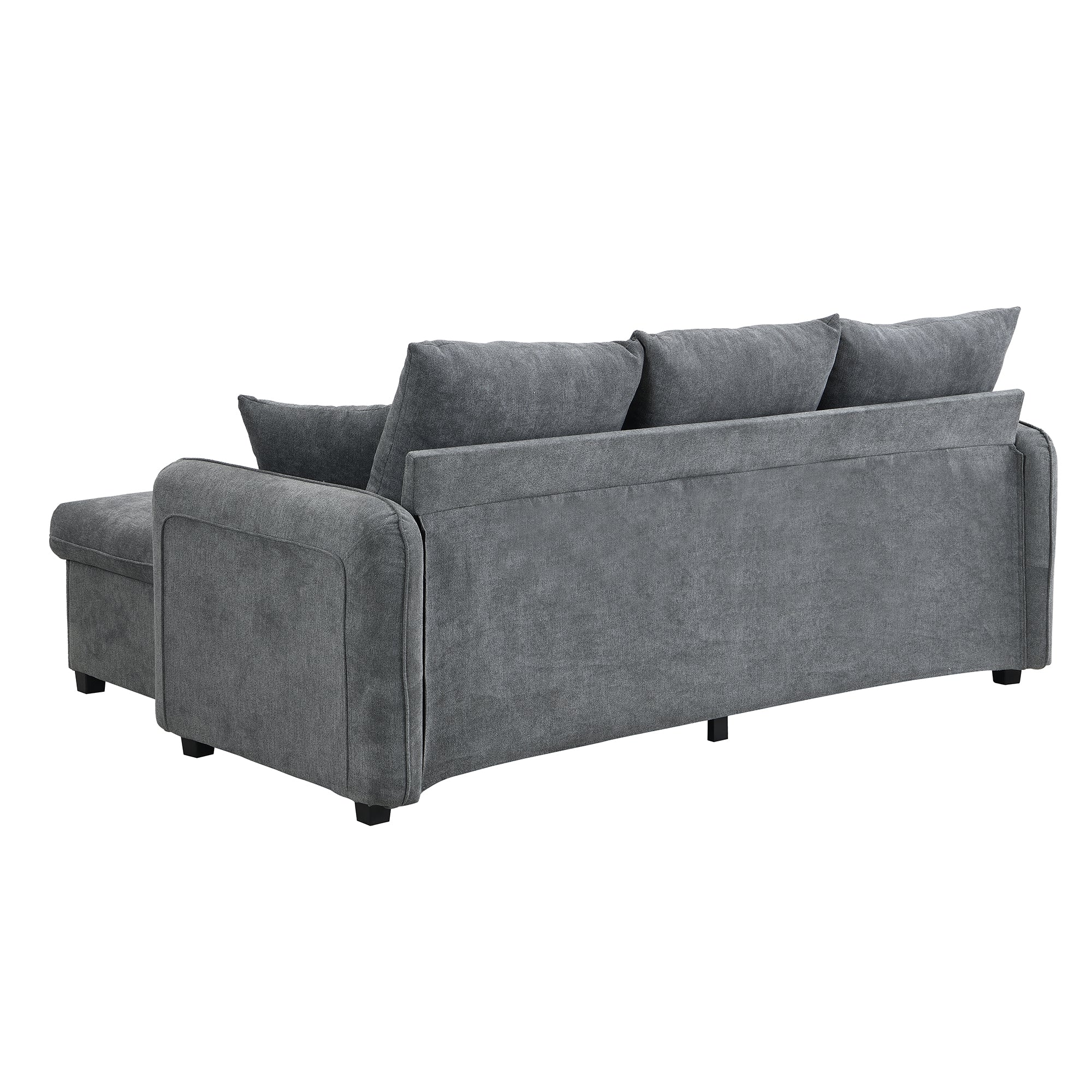 Logidon hoekbank U-vorm 3-zits grijs chenille en slaapfunctie
