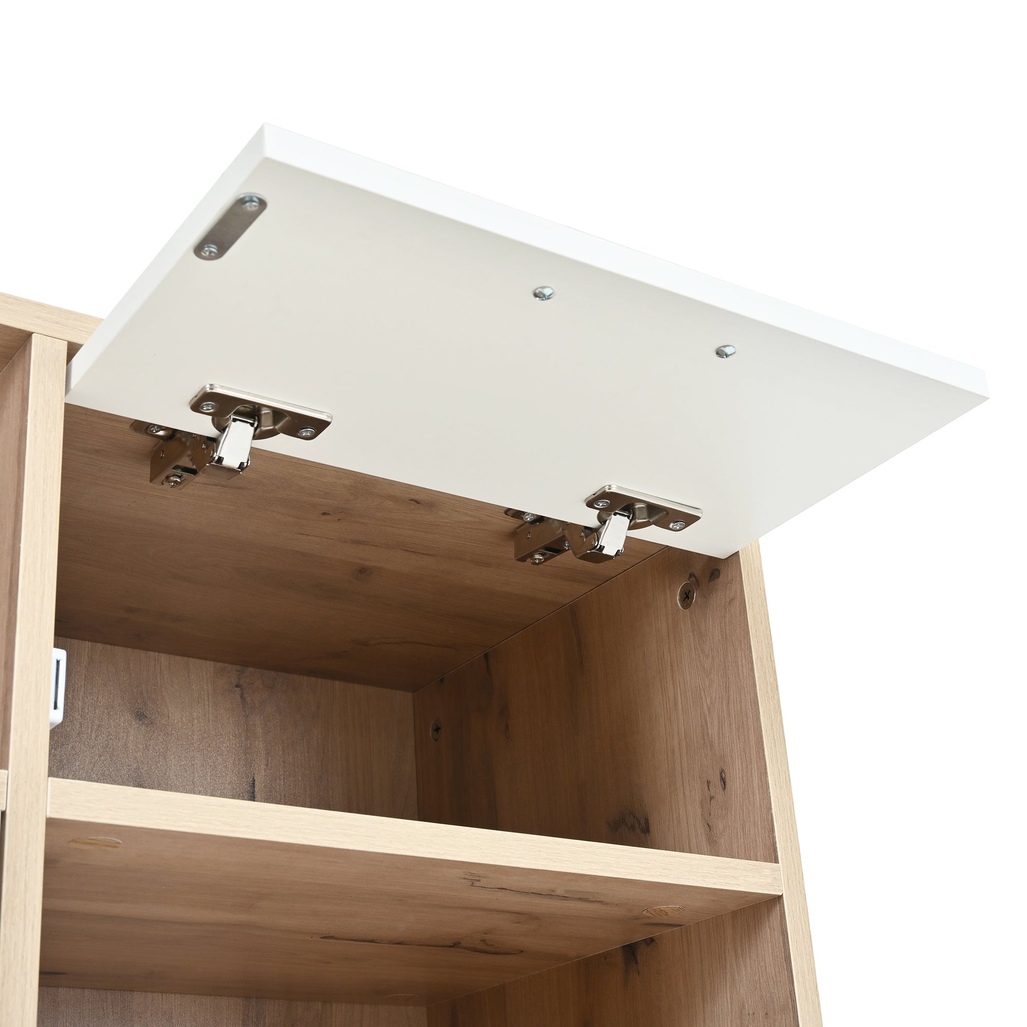 Logidon garderobekast met bank en 5 haken naturel wit 80x35x185cm
