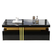 Logidon Moderne Rechthoekige Salontafel Met Hoogglans Blad 100x50 cm