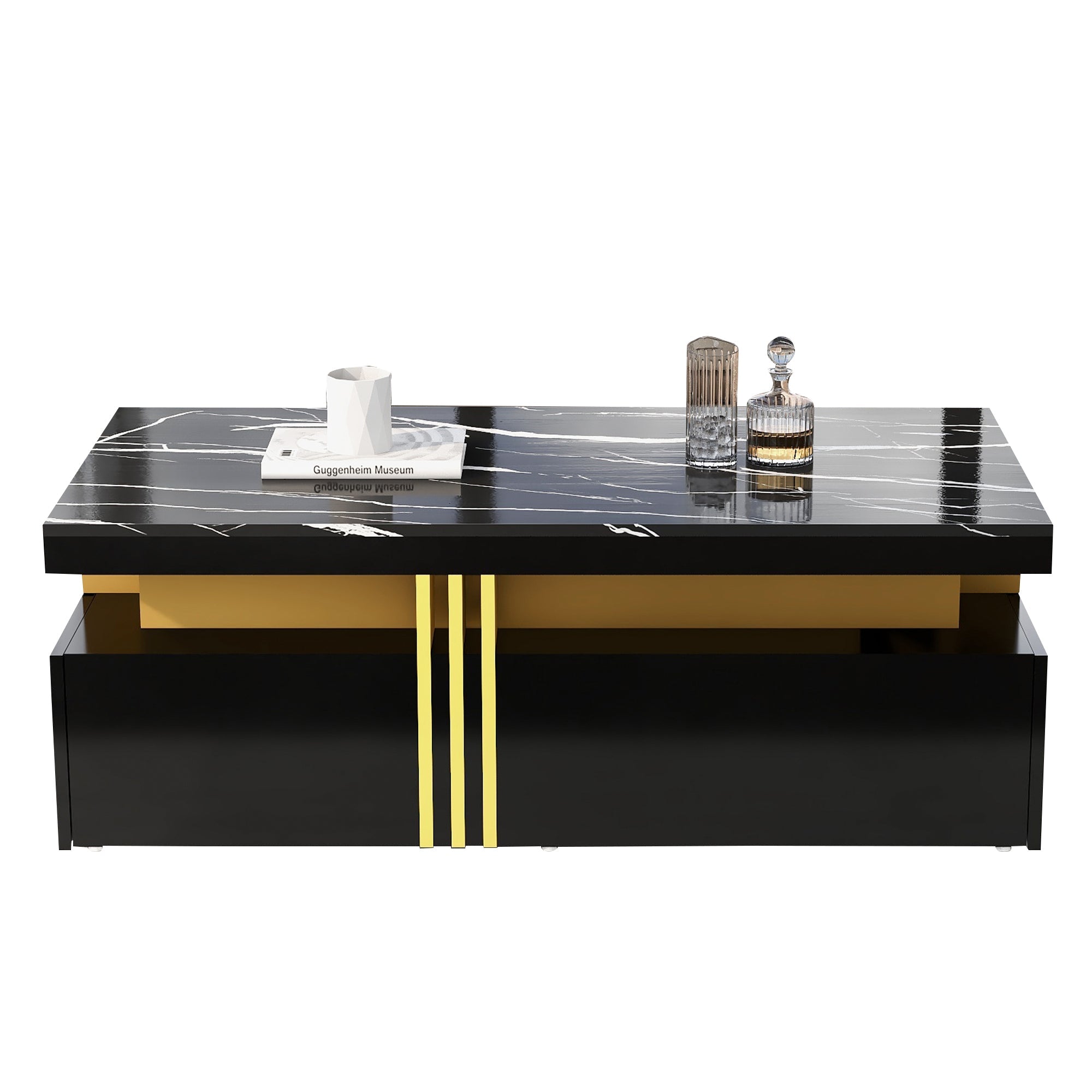 Logidon Moderne Rechthoekige Salontafel Met Hoogglans Blad 100x50 cm