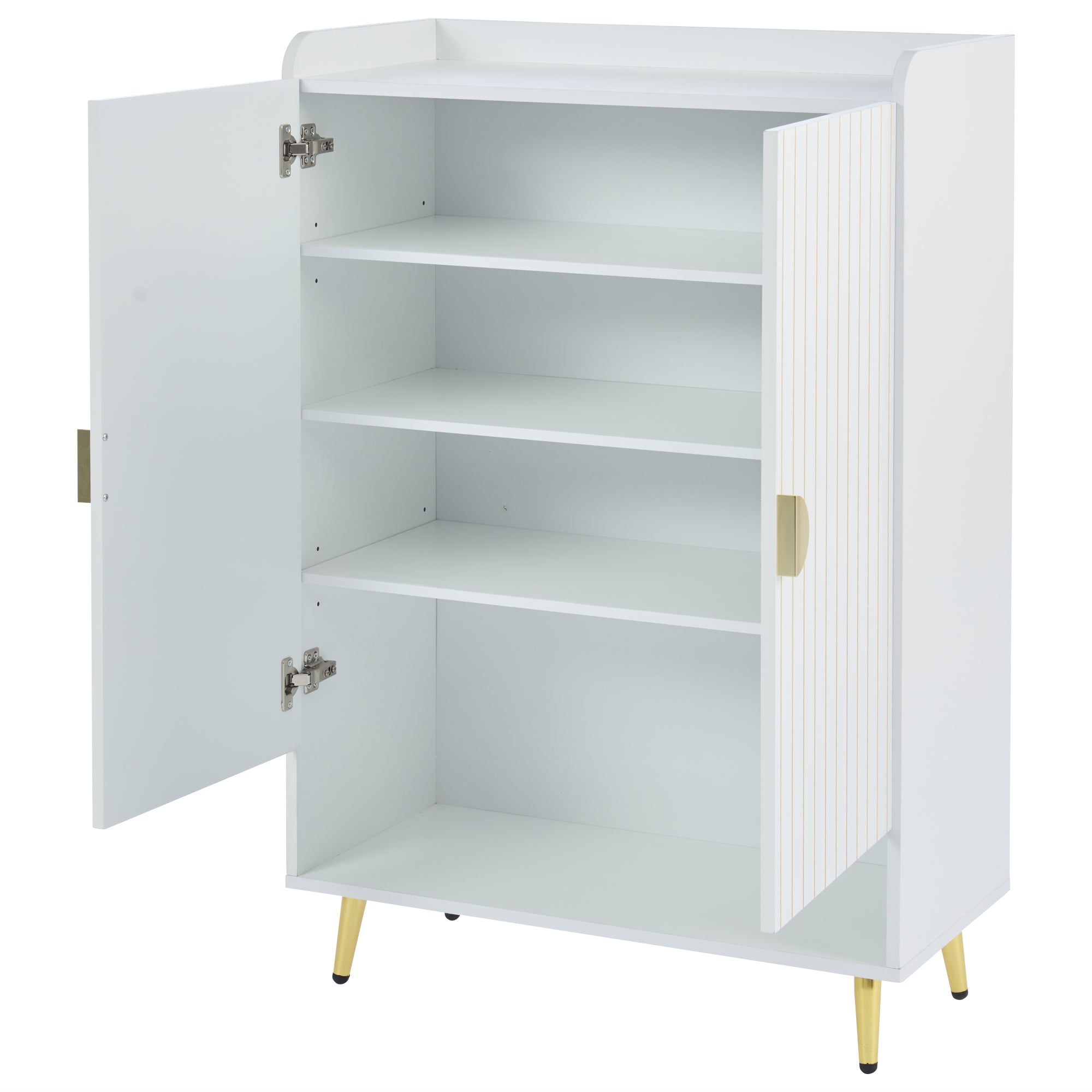 Logidon moderne schoenenkast wit MDF met deuren, 3 niveaus
