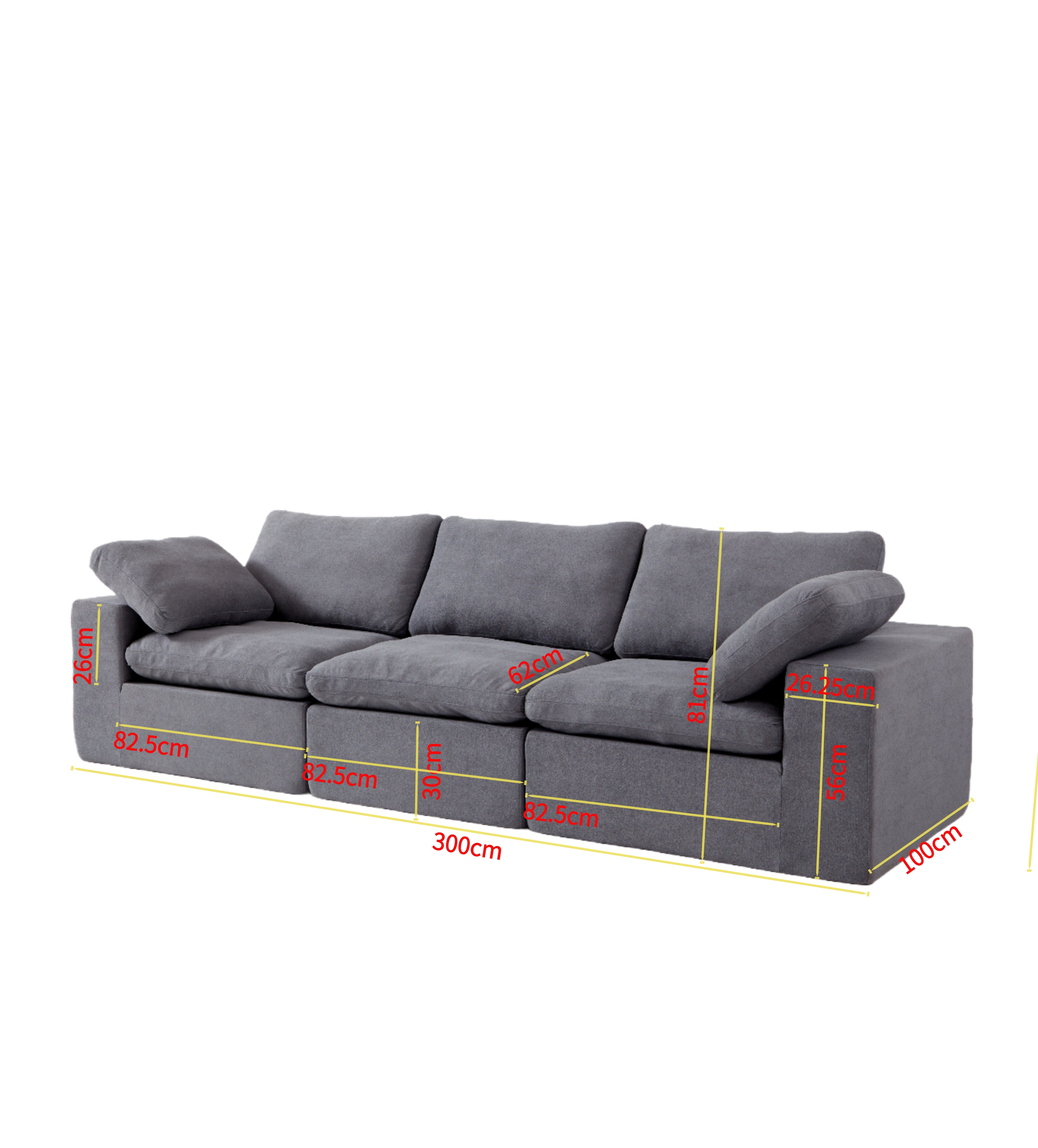 Logidon Cloud Modulaire Bank Grijs Diep Zitkussen