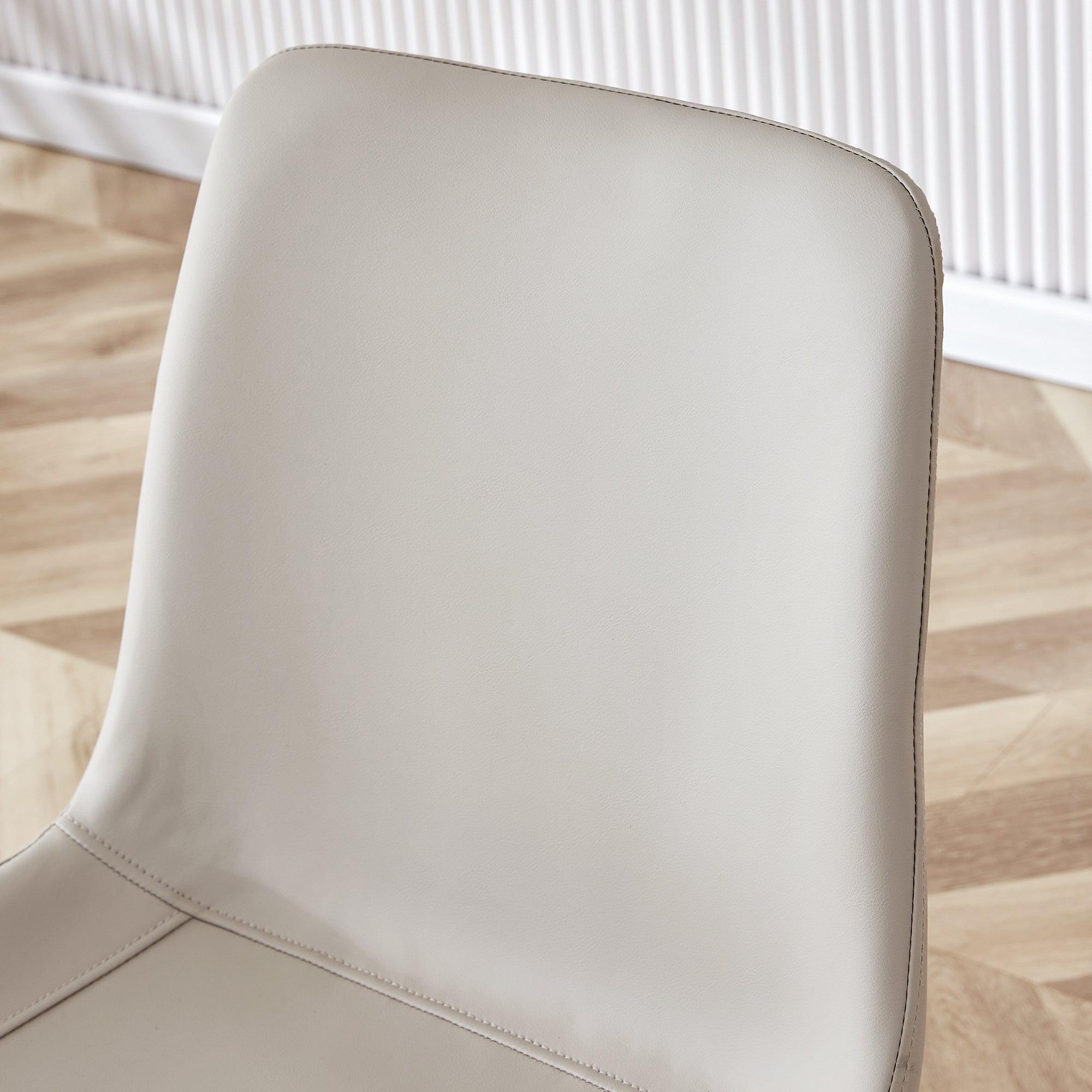 Logidon set van 4 eettafelstoelen kunstleer grijze brede zitting