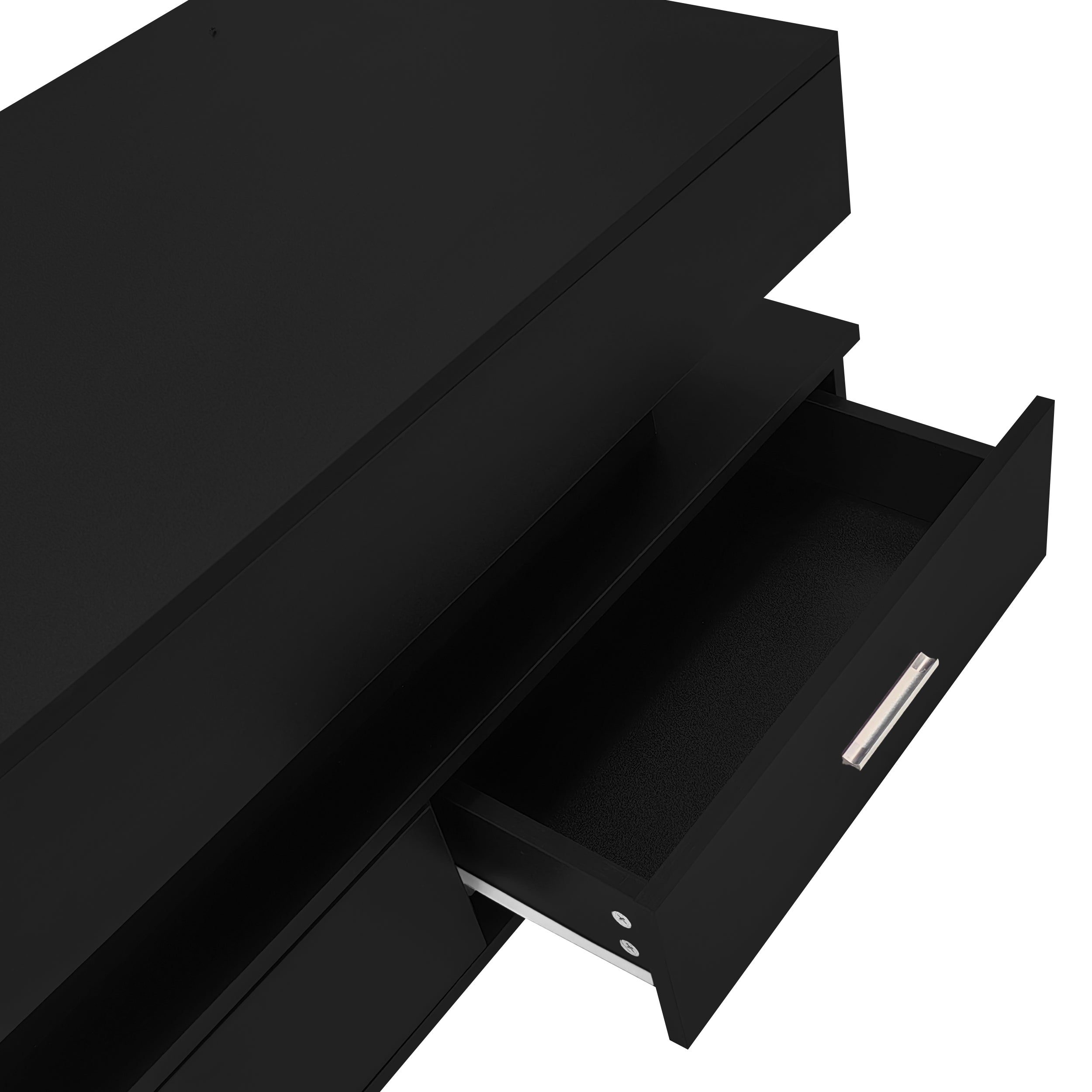 Logidon Verstelbare Salontafel 100x50x44 cm Zwart LED Verlichting