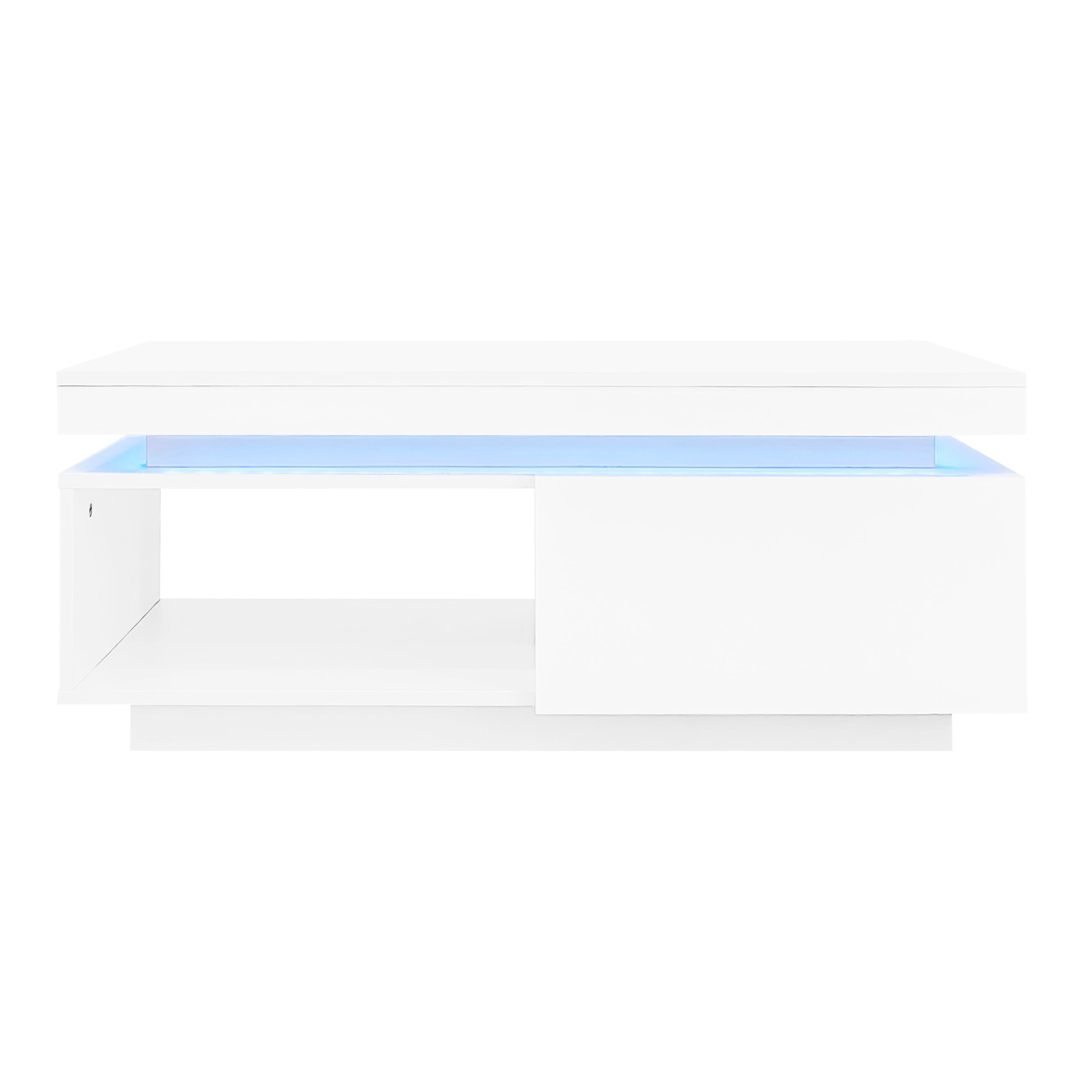 Logidon hoogglans witte salontafel met LED verlichting 100x50x40,3 cm