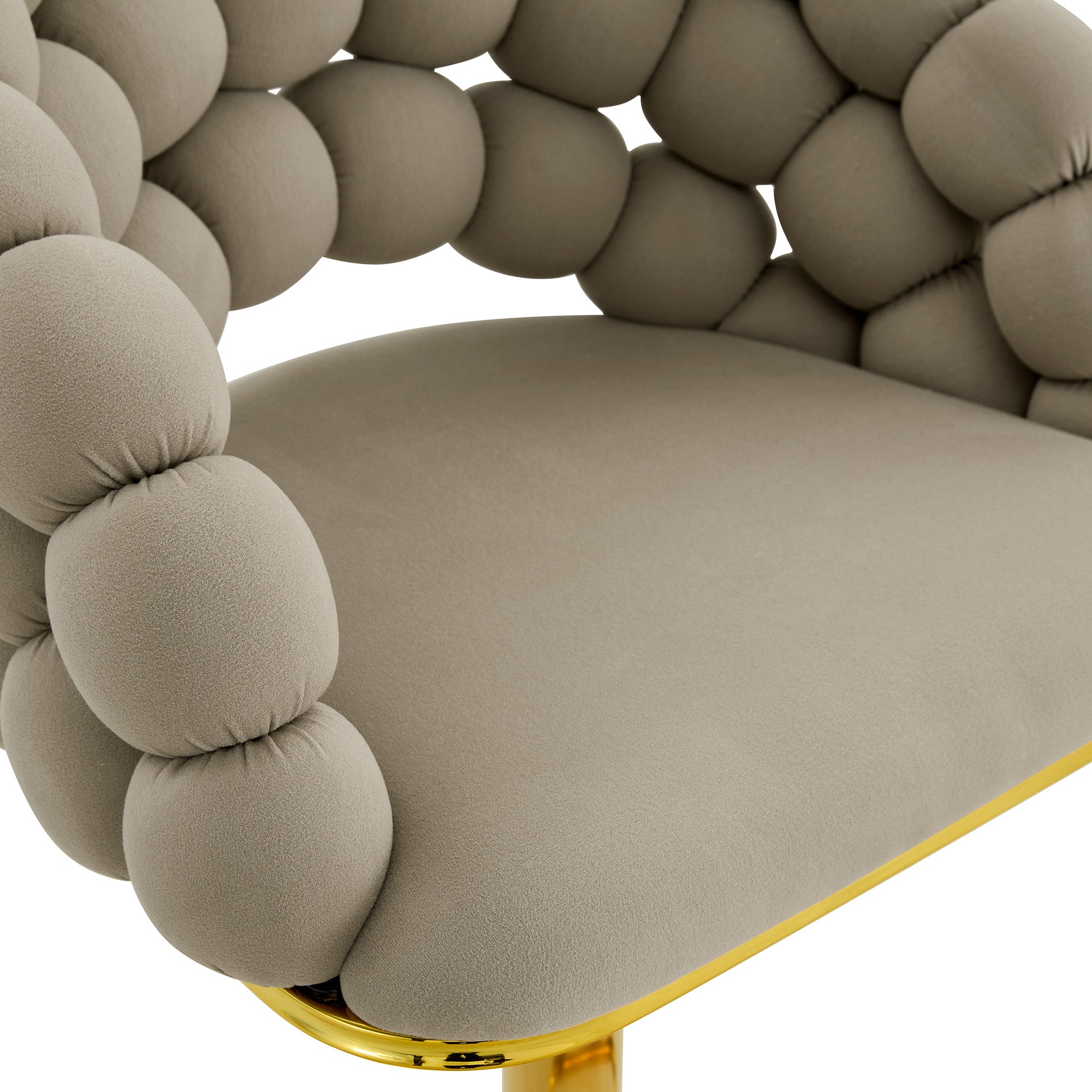Logidon grijze fluwelen barkrukken set van 2 kogelketting rugleuning gouden frame