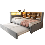 Logidon slaapbank 90x200 met uitschuifbaar bed 90x190 LED-verlichting