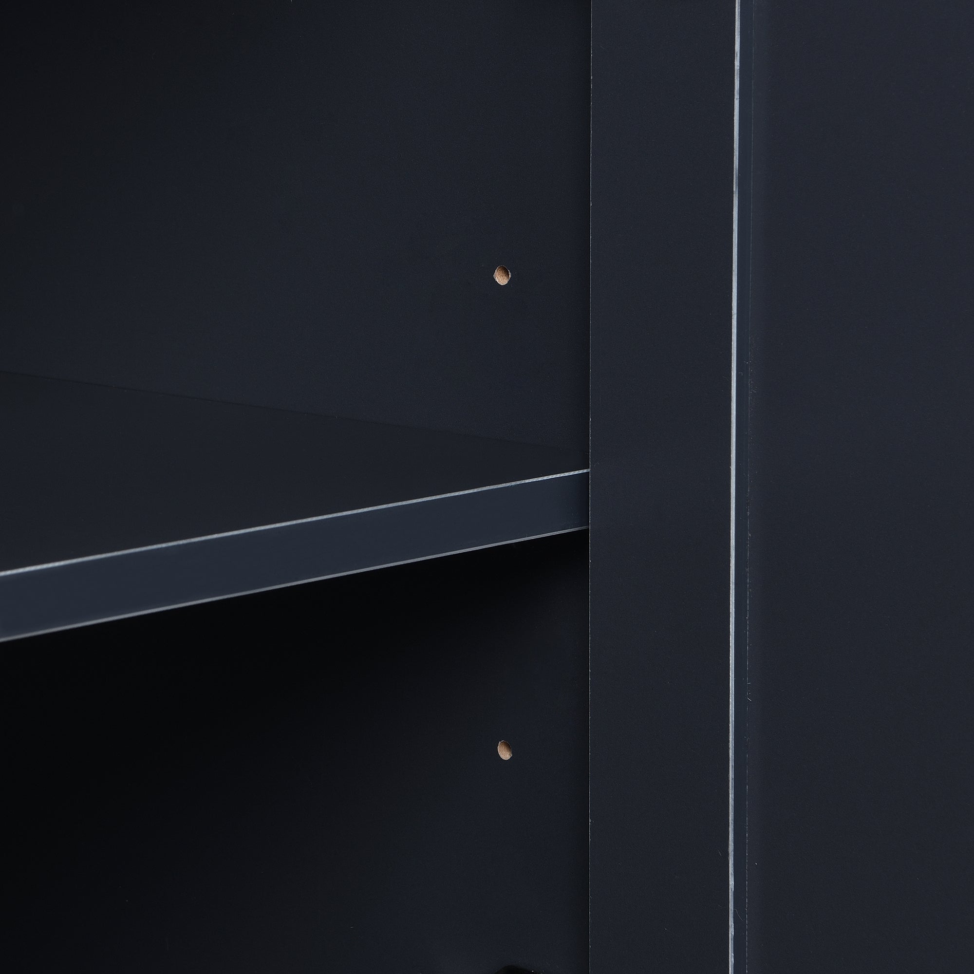 Logidon Dressoir Grijs Zwart Met Houtnerf 4 Deurs Drie Laden