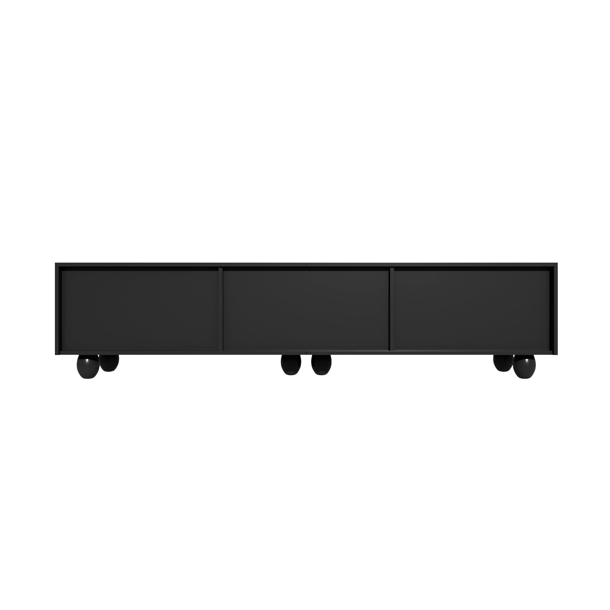 Logidon TV-meubel 180 cm Zwart Modern Kast met Houten Poten