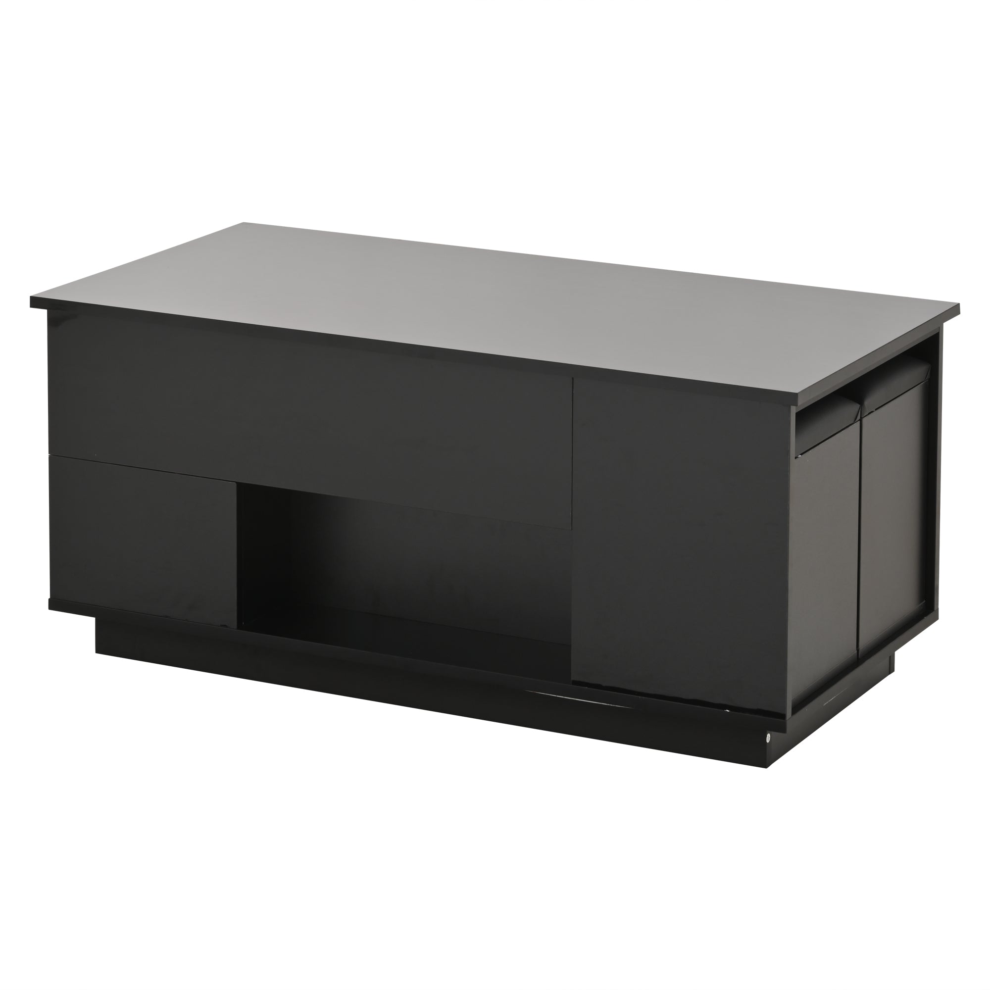 Logidon 4-in-1 in hoogte verstelbare salontafel zwart 100x50x45 cm LED