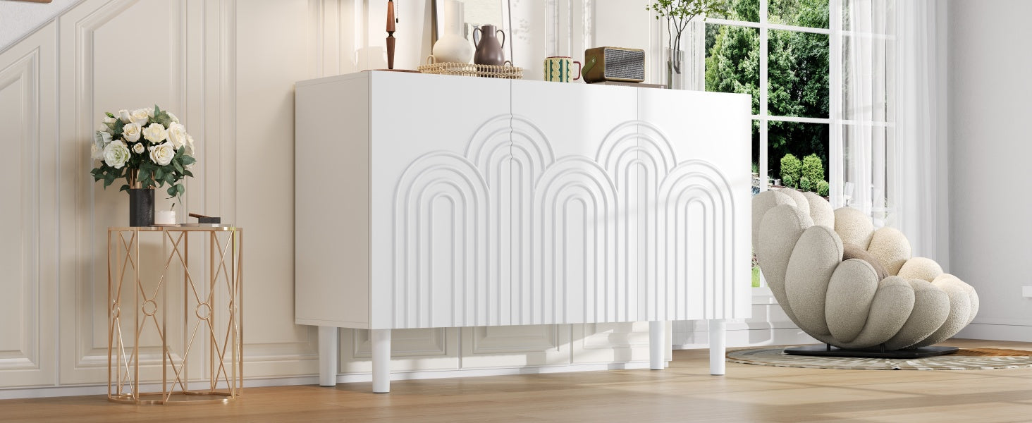 Logidon Dressoir 120x38,5x79 cm Wit MDF met 3 deuren