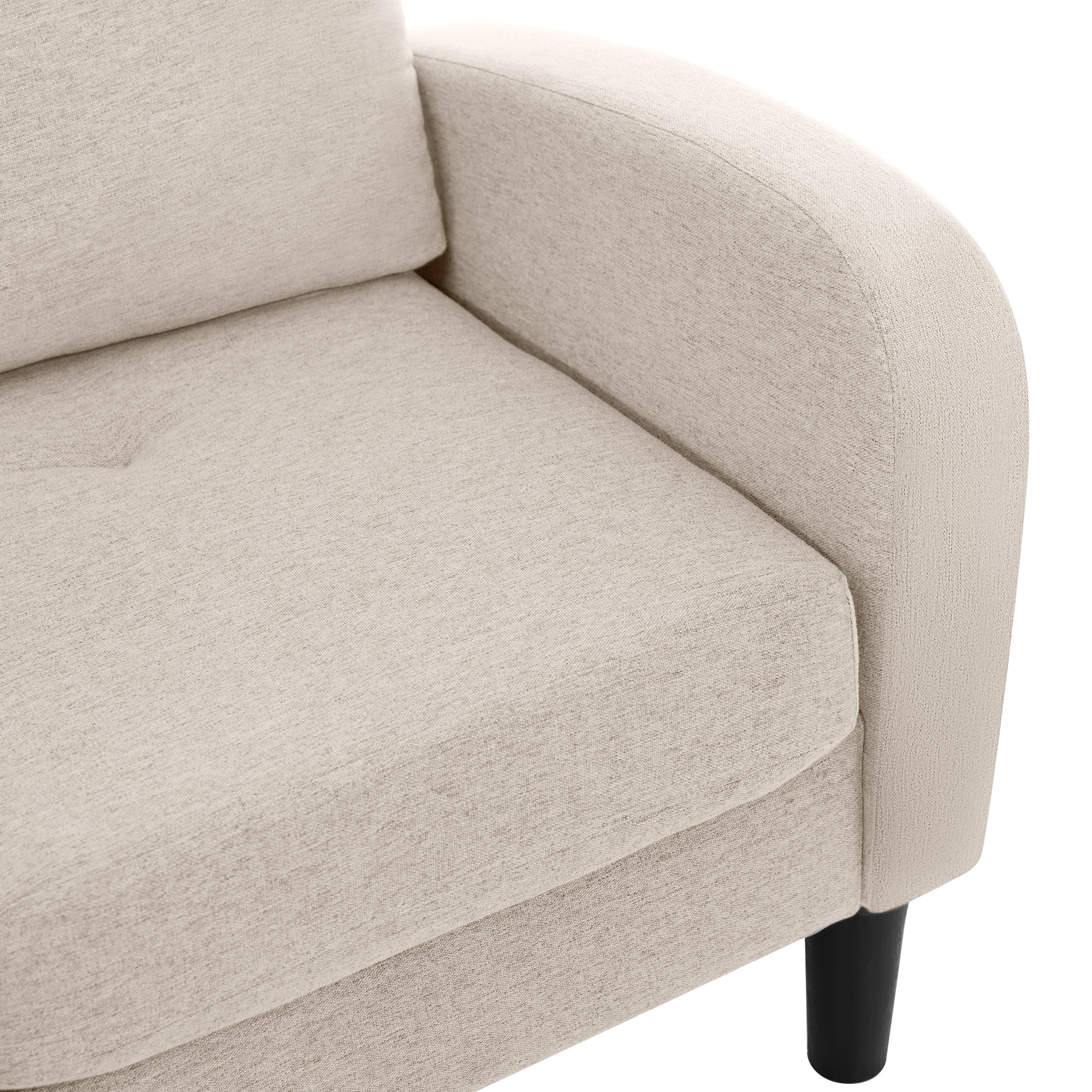 Logidon L hoekbank met chaise longue 3-zits beige 166x118x77 cm