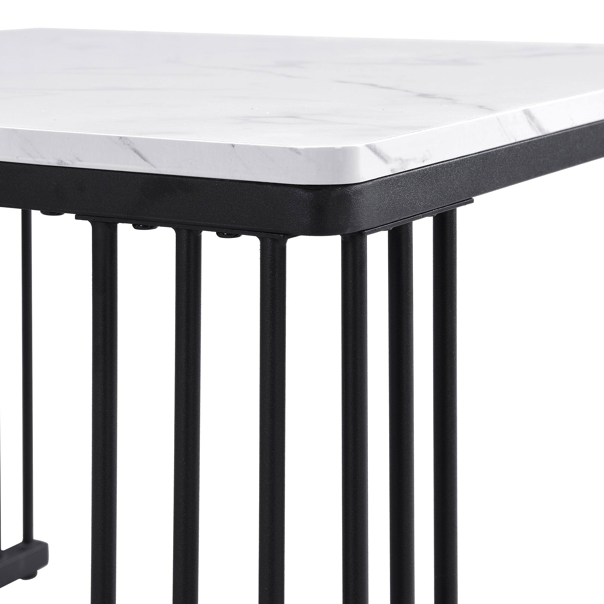 Logidon Stijlvolle 2-delige salontafelset wit marmerlook 60x60 cm