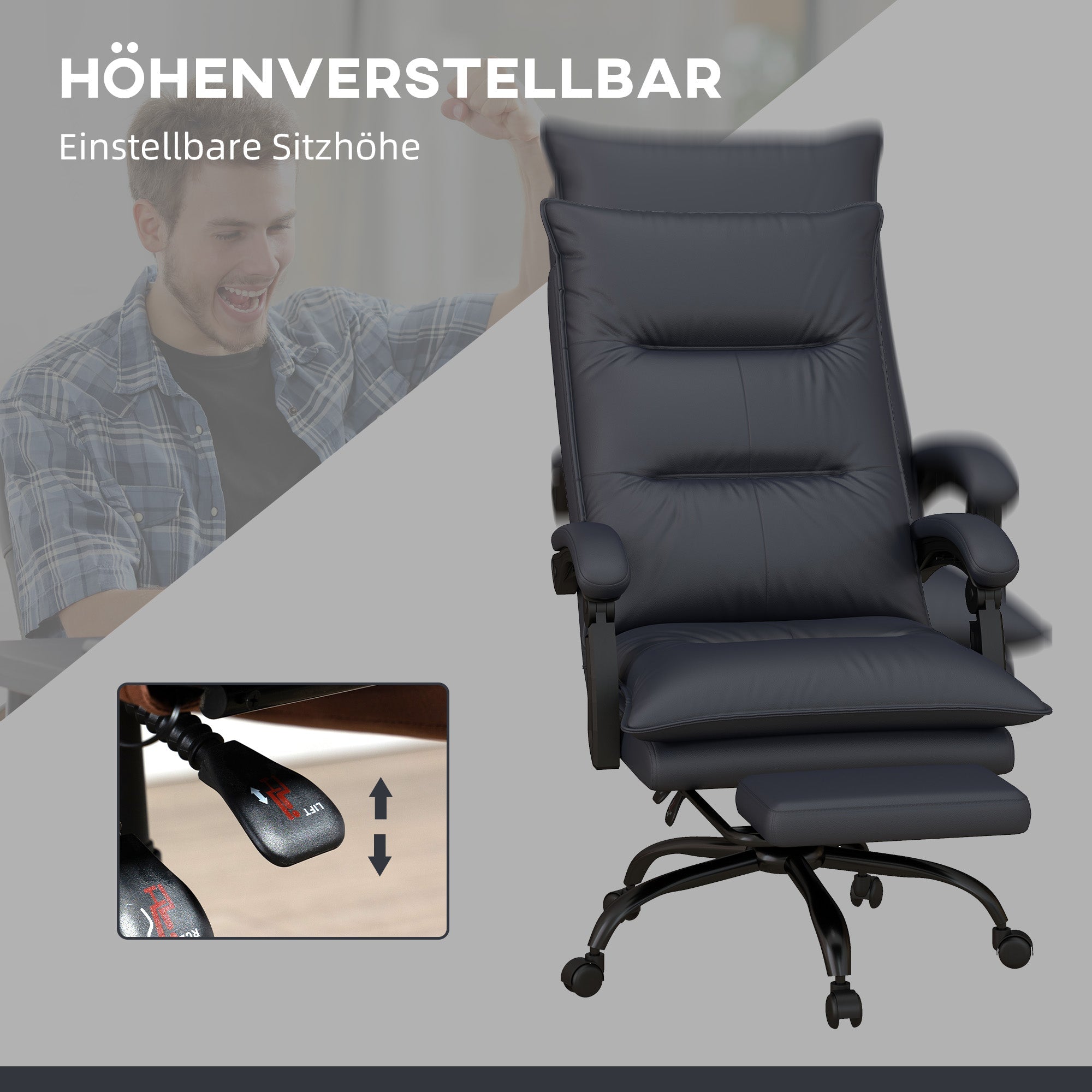Logidon Vinsetto office chair with massage function dark gray