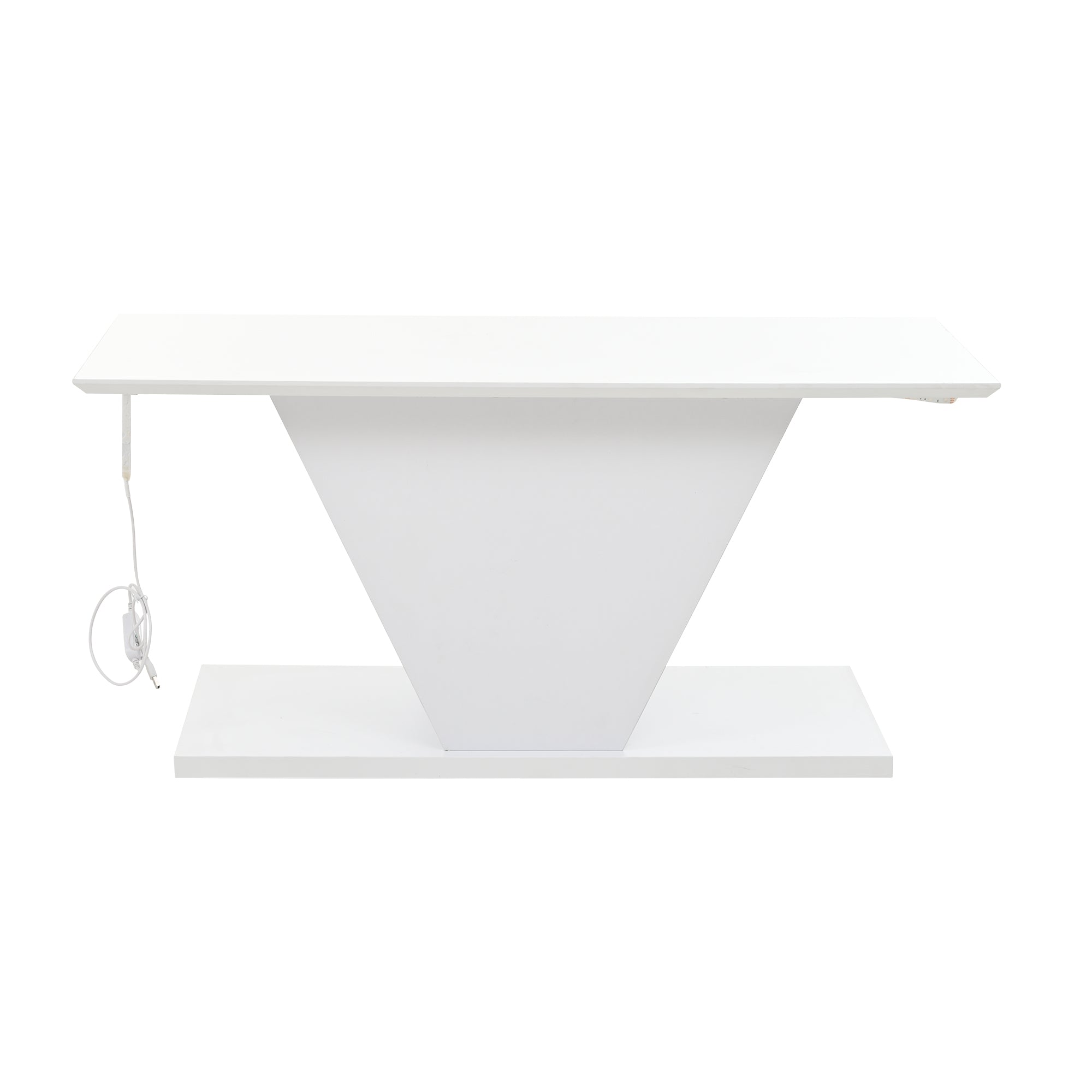 Logidon V-vorm salontafel wit hoogglans LED verlichting 100x50x46 cm