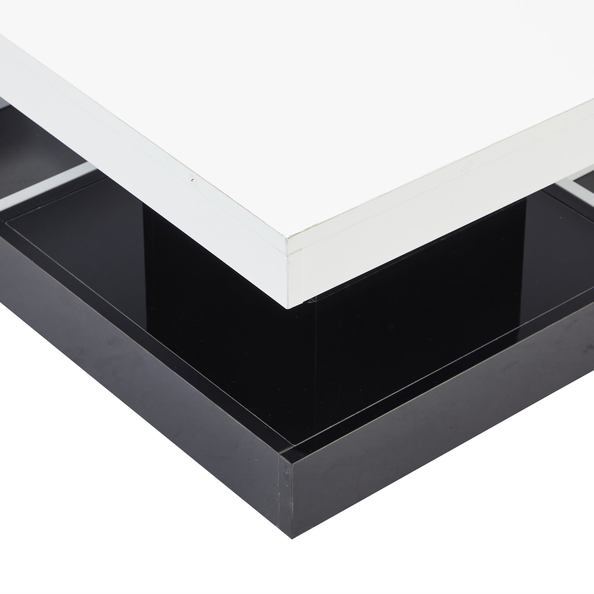 Logidon Draaibare Salontafel Wit Blad Zwart Onderstel 70x70x36