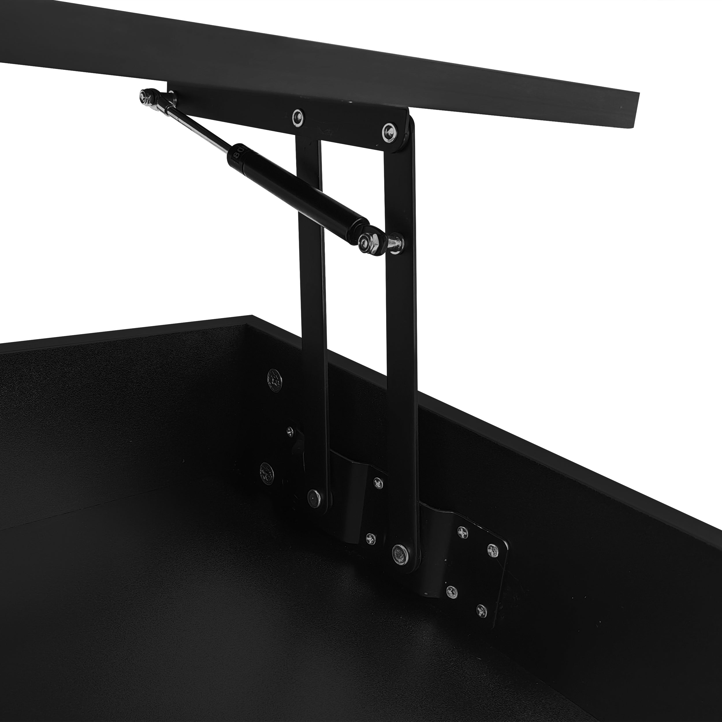 Logidon Verstelbare Salontafel 100x50x44 cm Zwart LED Verlichting