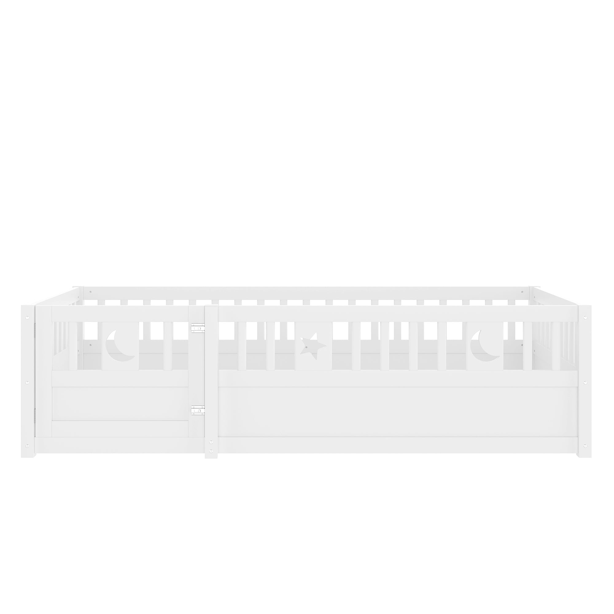 Logidon paneelbed 90x190 cm wit met raster ster maan decor