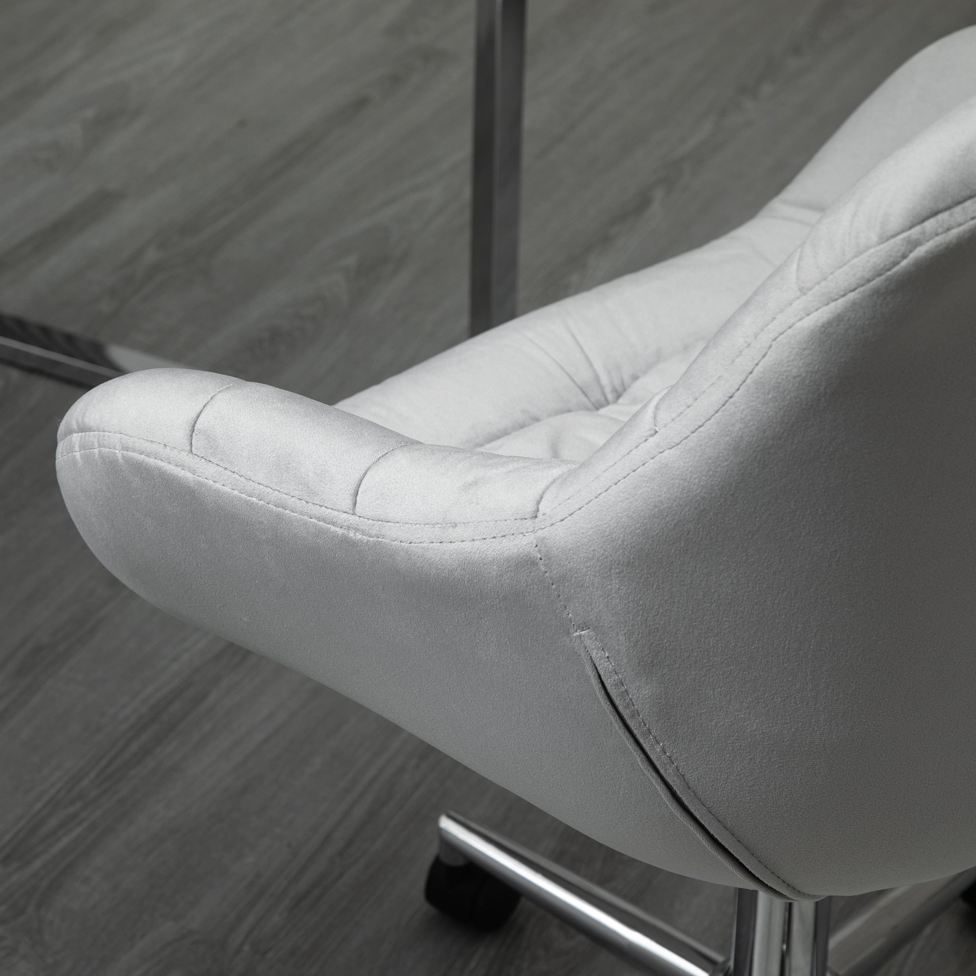Logidon Vinsetto office chair gray velvet look ergonomic up to 120 kg