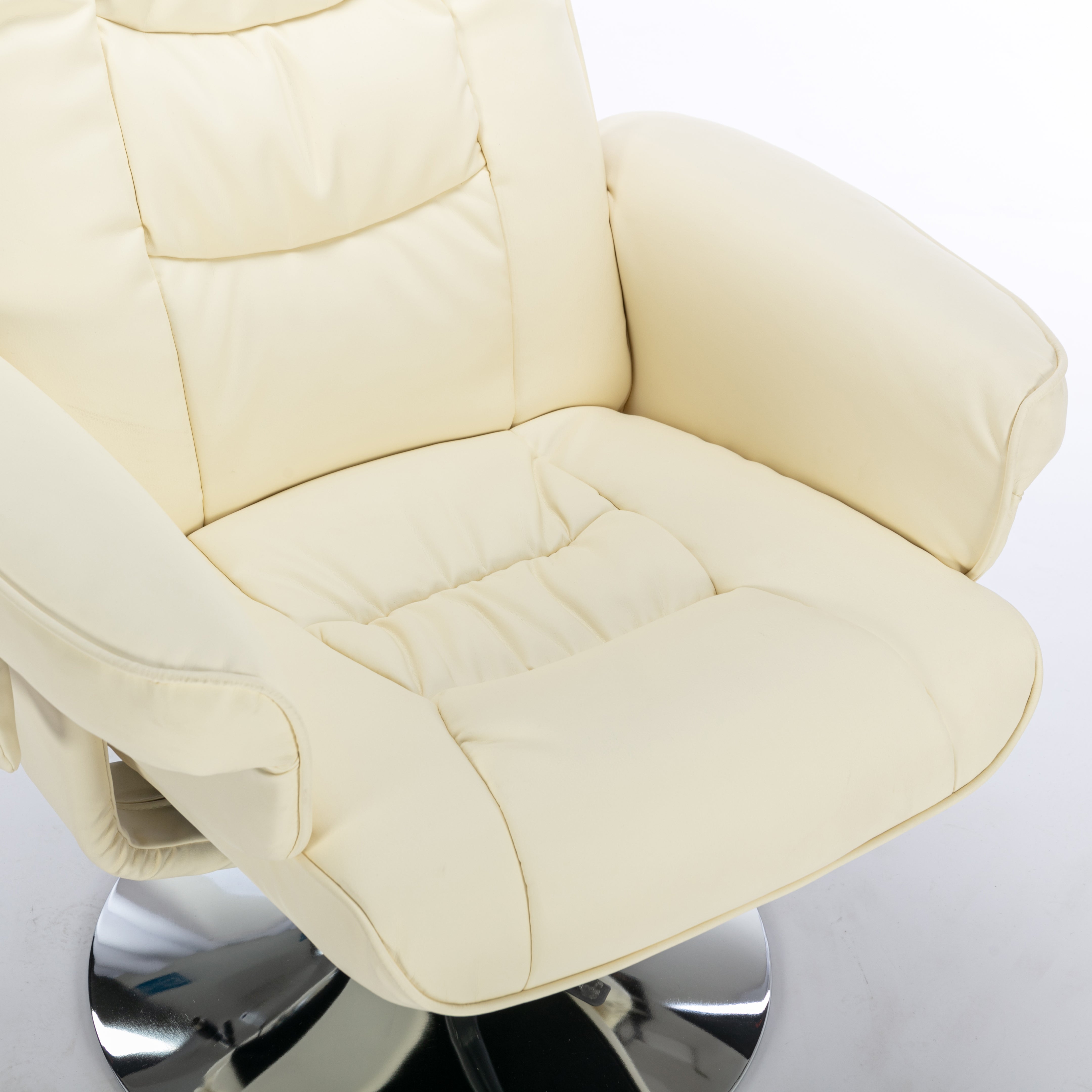 Logidon massagestoel met PU bekleding en voetenbank beige 5-punts massage