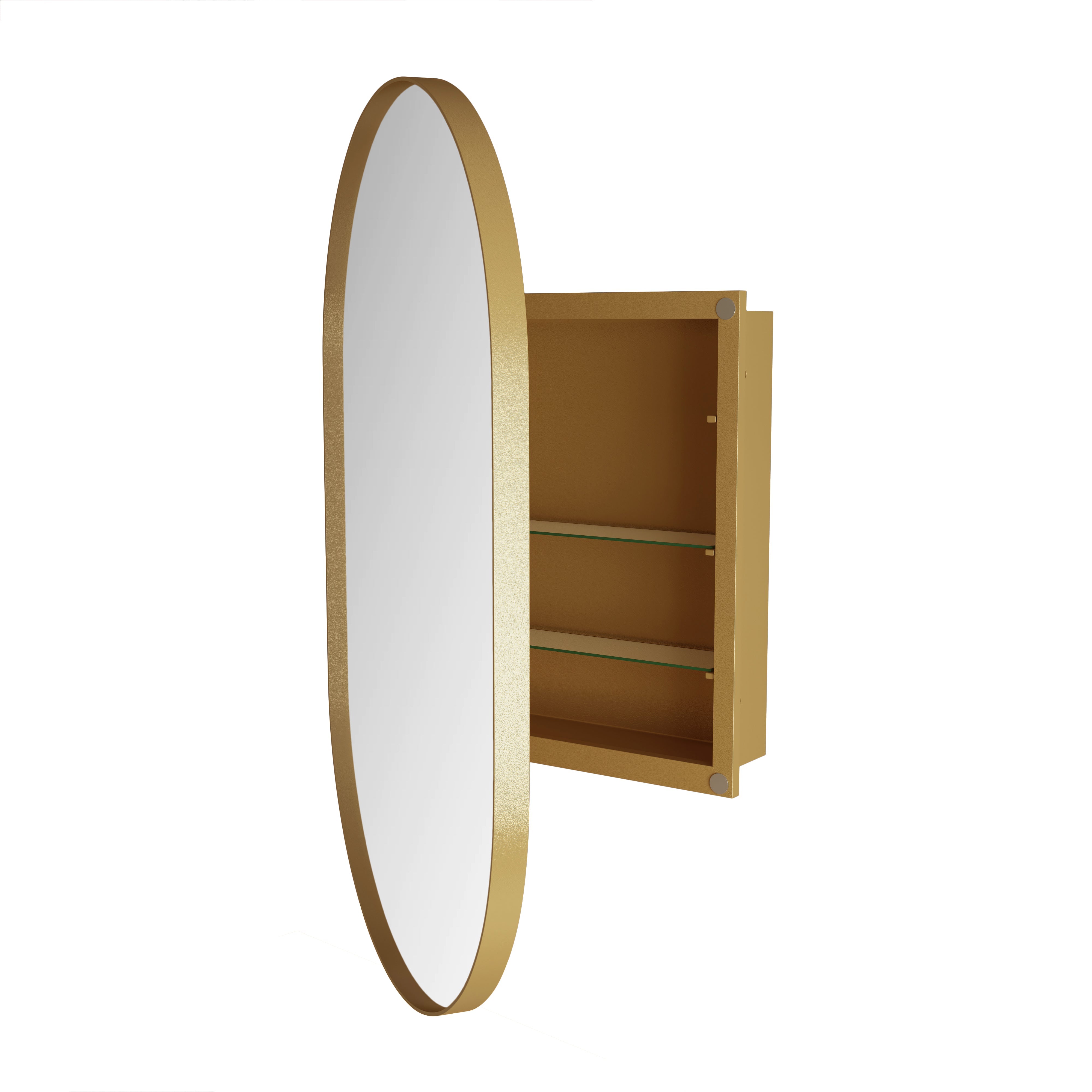 Logidon ovale spiegelkast goud inbouw 85 x 51,5 cm