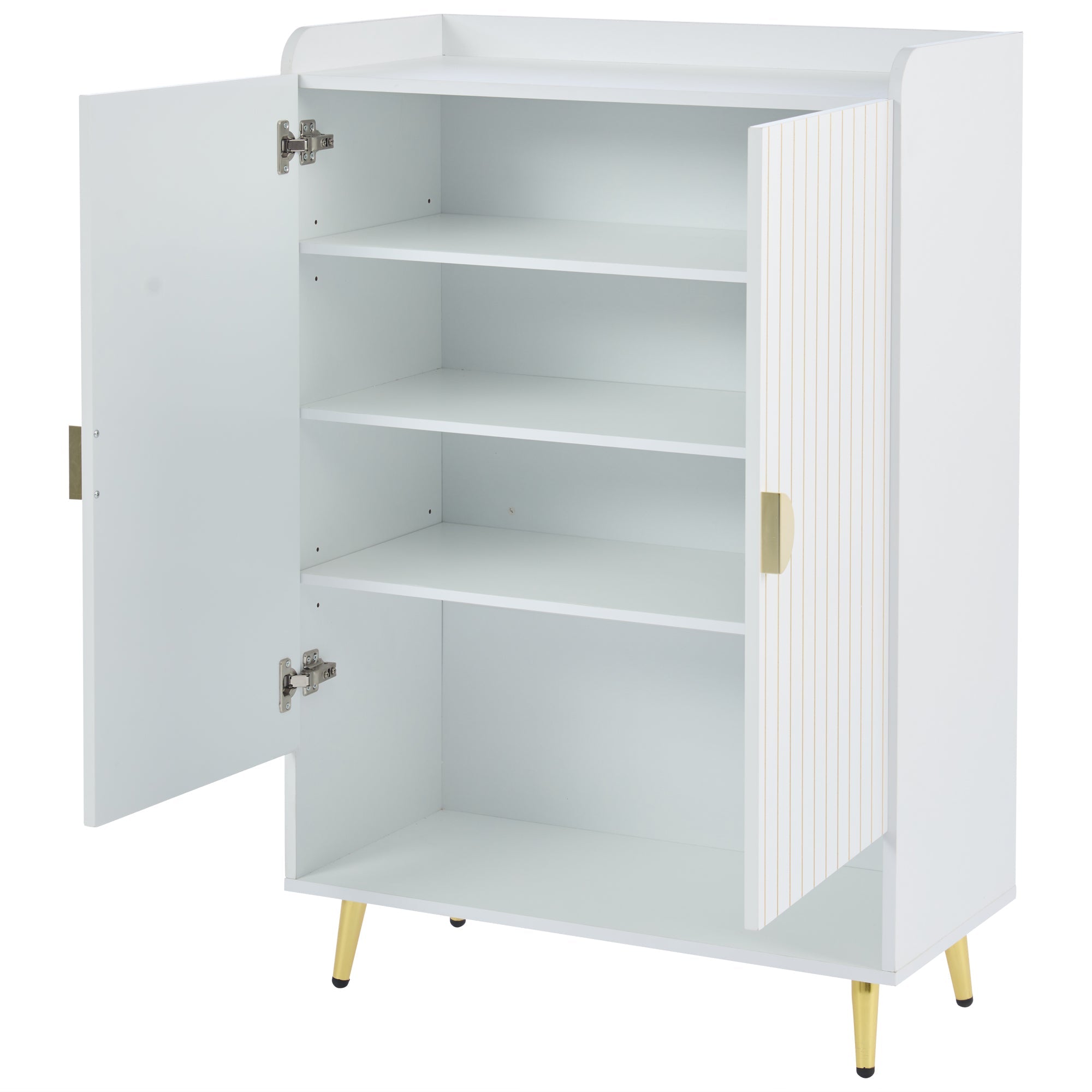Logidon moderne schoenenkast wit MDF met deuren, 3 niveaus