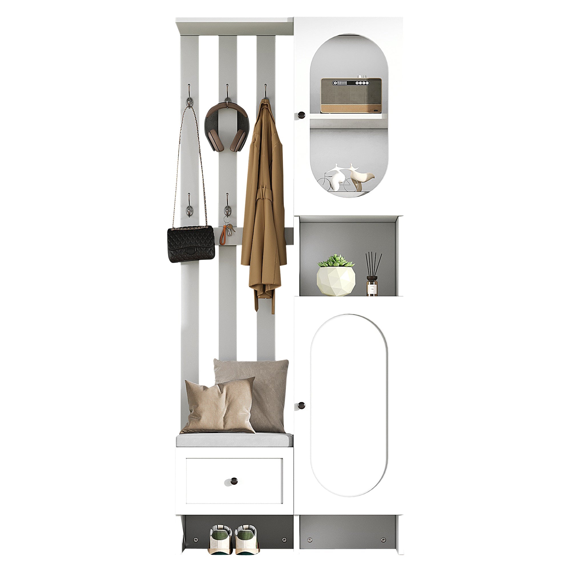 Logidon compacte kledingkast 85x33,5x200 cm wit 2 kasten