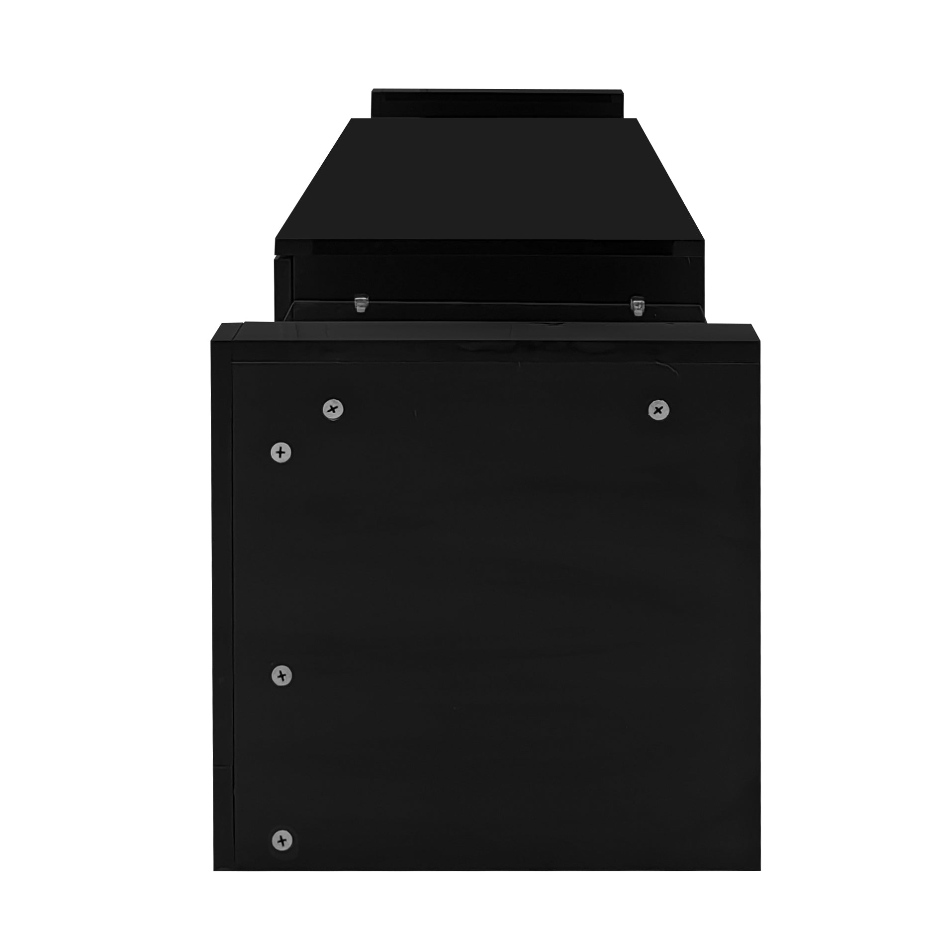 Logidon high-gloss TV cabinet 181 cm LED lighting black glass front