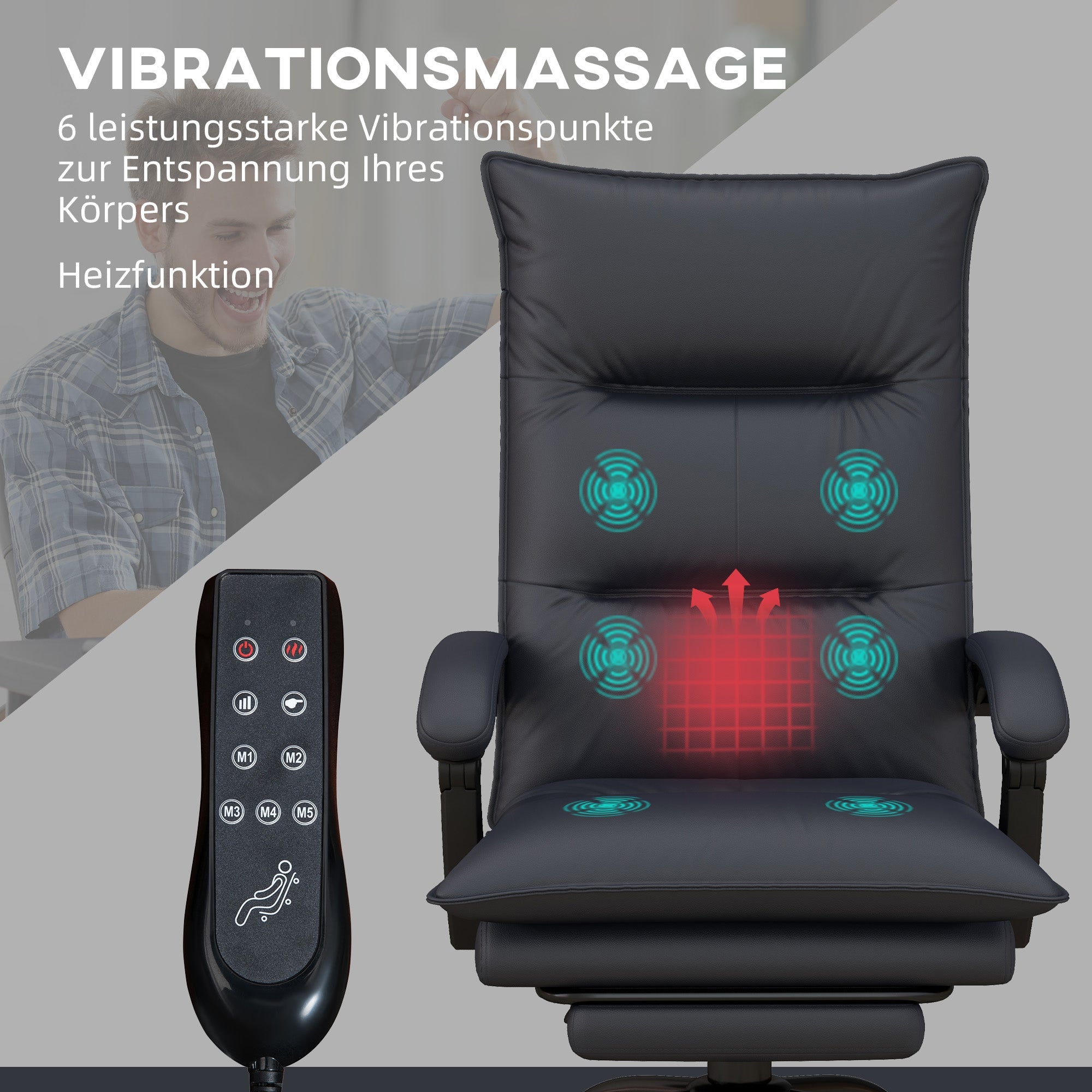 Logidon Vinsetto office chair with massage function dark gray