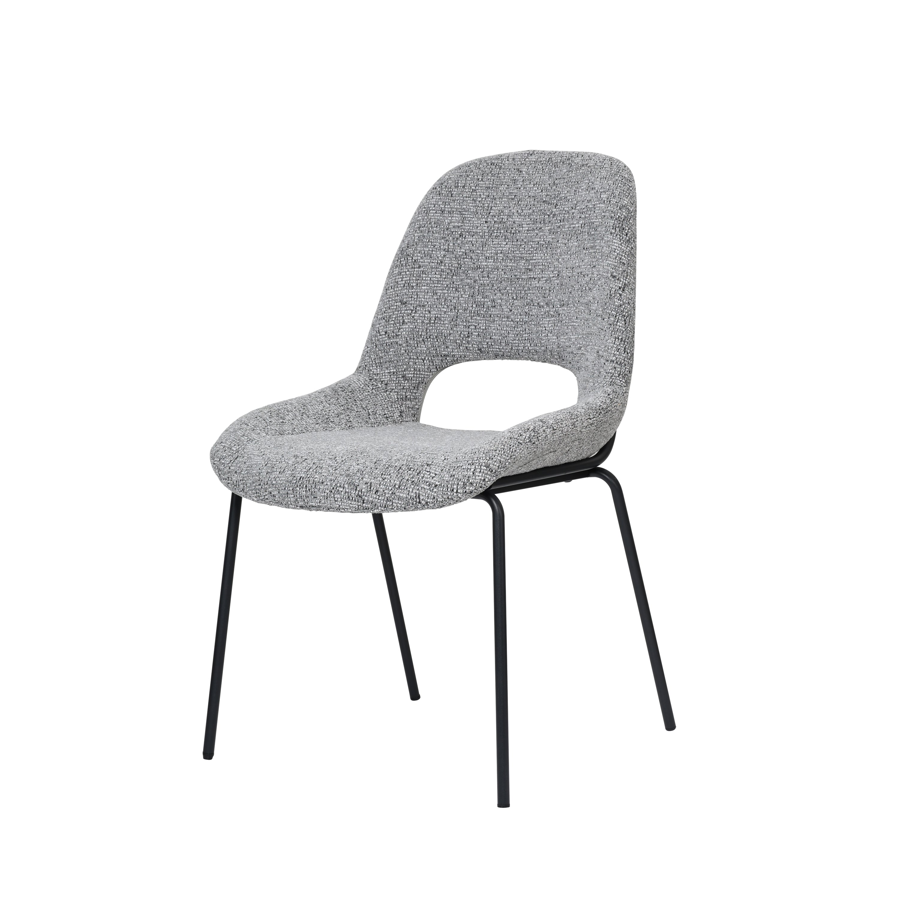 Logidon Julie Eettafelstoelen Grijs Bouclé Set van 2 Open Rug Design