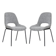Logidon Julie Eettafelstoelen Grijs Bouclé Set van 2 Open Rug Design