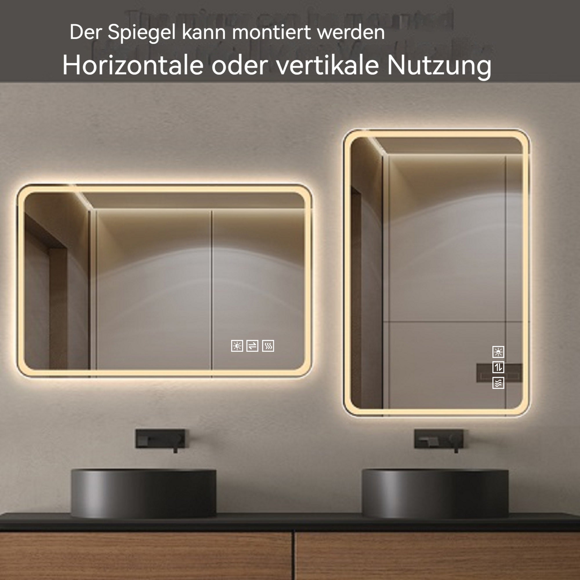 Logidon LED badkamerspiegel 60x100cm zilver frameloos anti-condens dimbaar