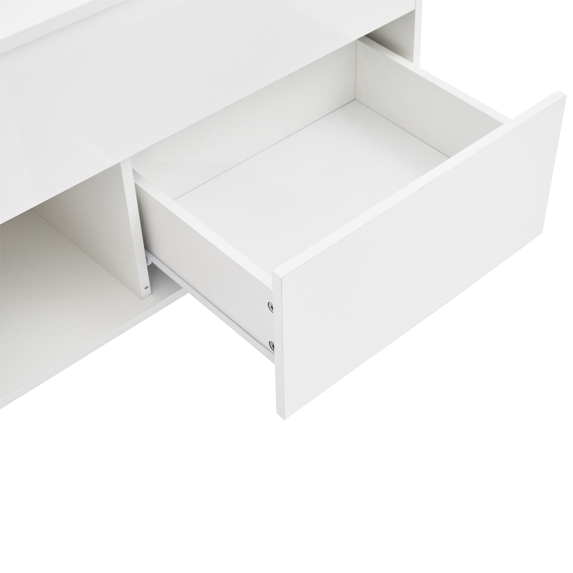 Logidon hoogglans hefsalontafel 100 x 50 cm witte LED-verlichting