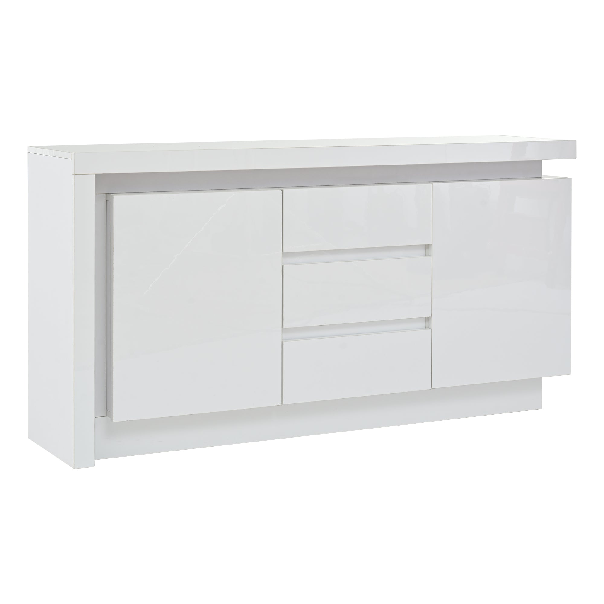Logidon sideboard 140x35x72 cm white high gloss with LED