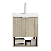 Logidon 42 cm wandgemonteerde badkamermeubel witte keramische wastafel