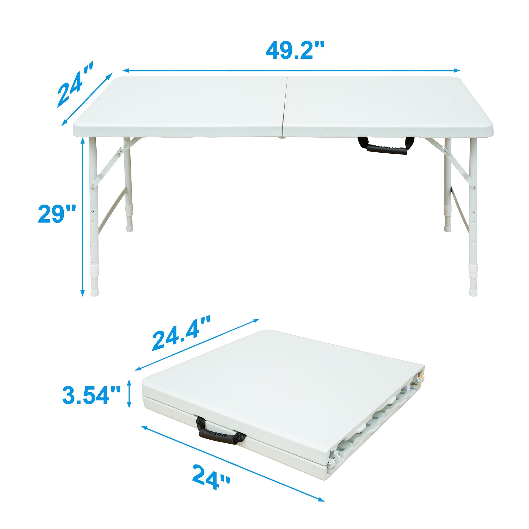 Logidon klaptafel 125 cm wit robuust stalen frame opklapbaar ontwerp