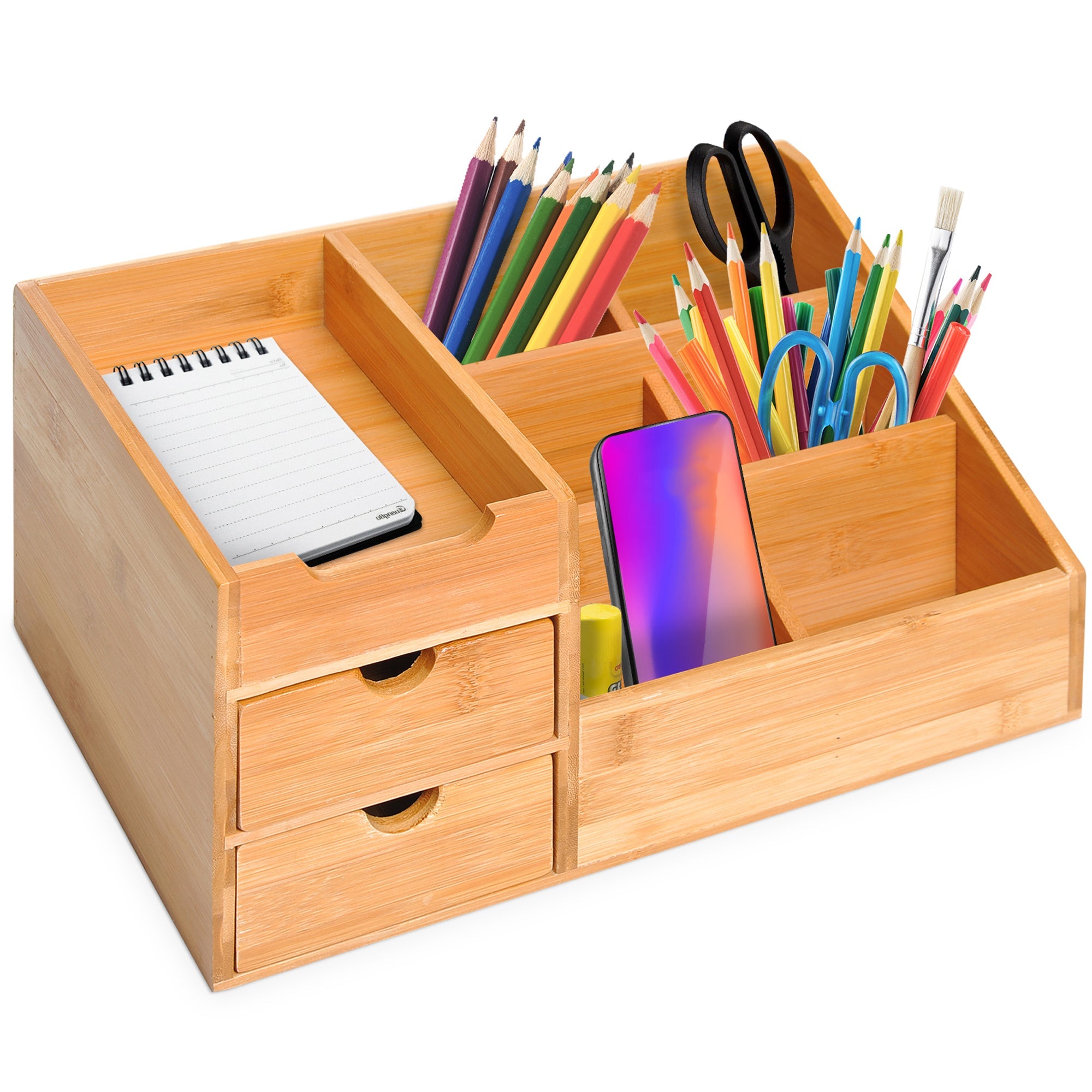 Logidon Bamboe Organizer Naturel 2 Lades L33 B20,5 H15,5 cm