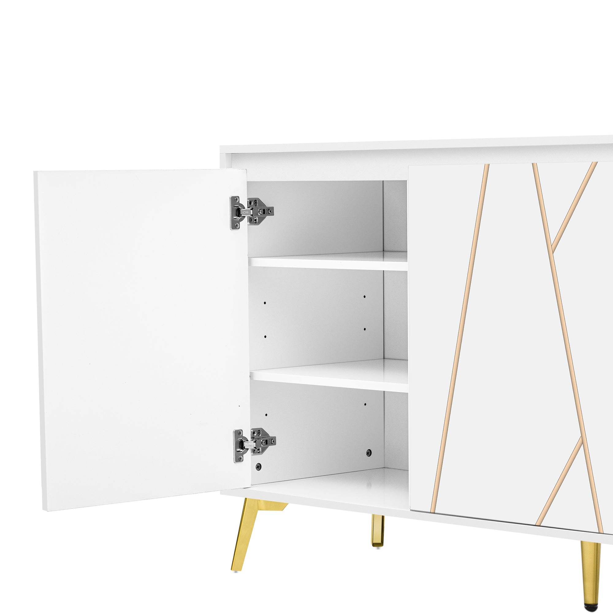 Logidon Dressoir Modern Wit 3-deurs Greeploos 140 cm