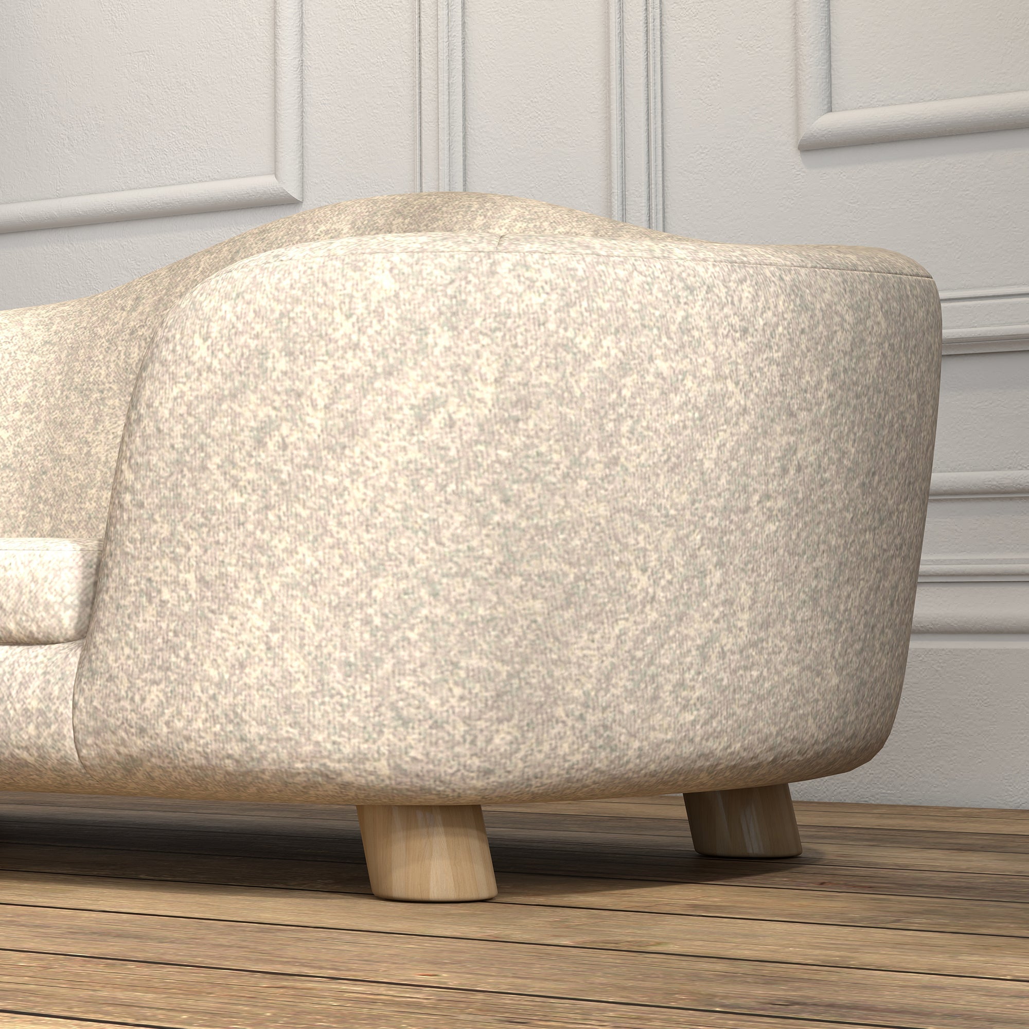 Logidon Hondensofa Crème Wit Met Kussens Houten Voeten 70x47x30 Cm