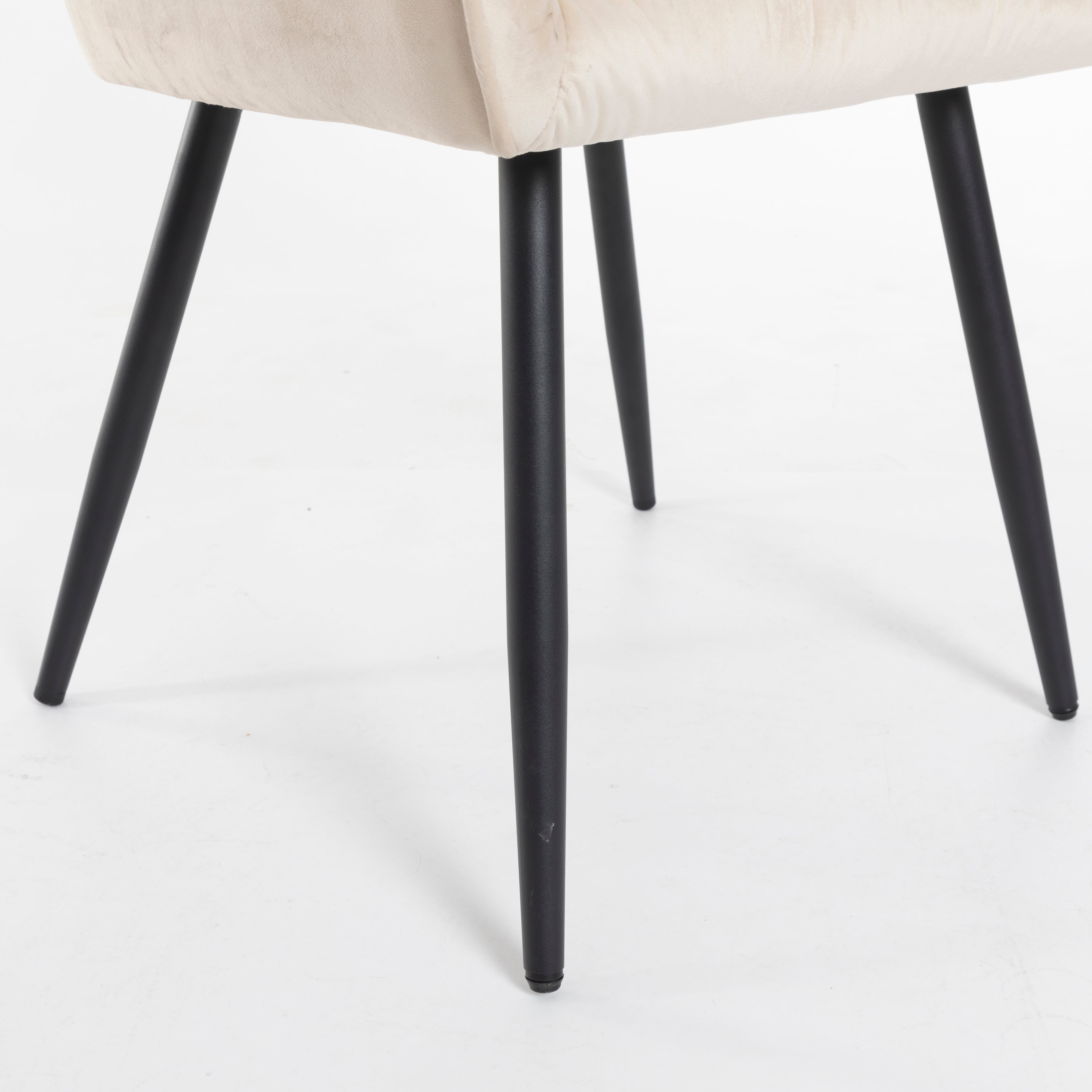 Logidon eettafelset 5 stuks 138,5 x 80 cm beige fluwelen stoelen