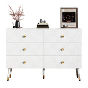 Logidon Moderne ladekast 6 lades 120x40x80 cm wit
