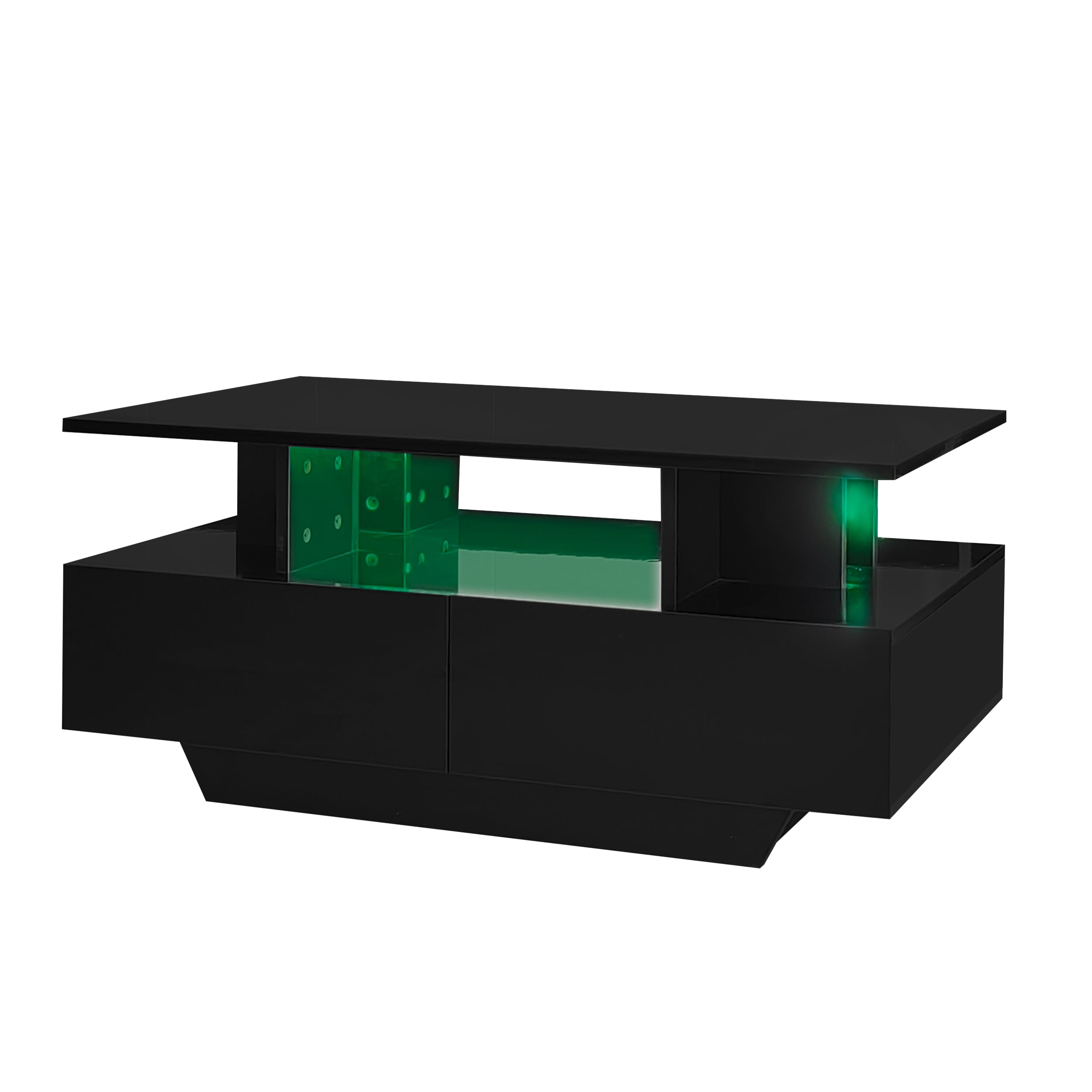 Logidon LED-verlichting salontafel met 2 lades 90x55x41 cm