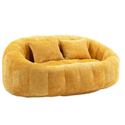 Logidon Zitzakbank Luxe Chenille Geel Ligstoel met hoge rugleuning