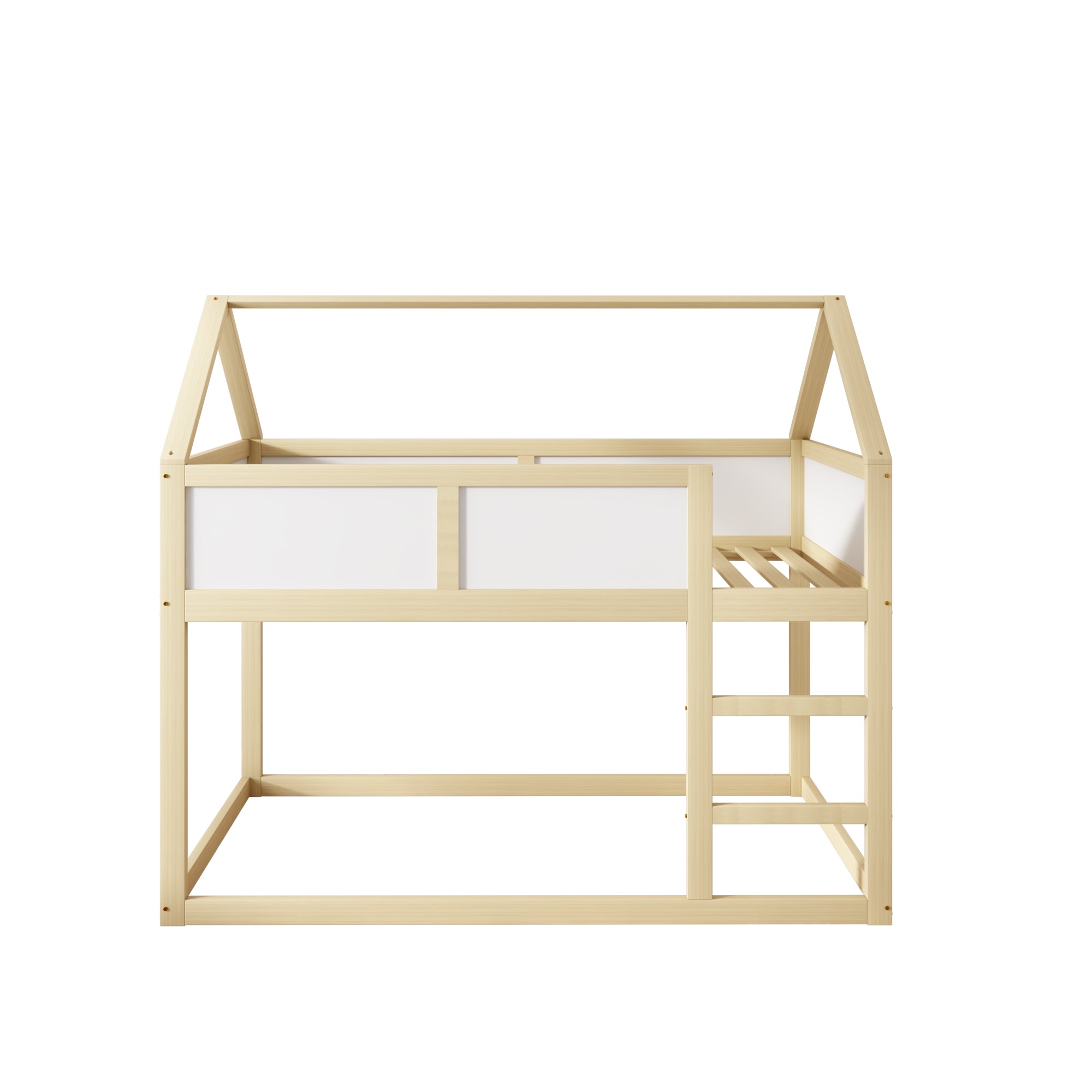 Logidon stapelbed kinderbed 90x200 cm lage hoogslaper met trap beige