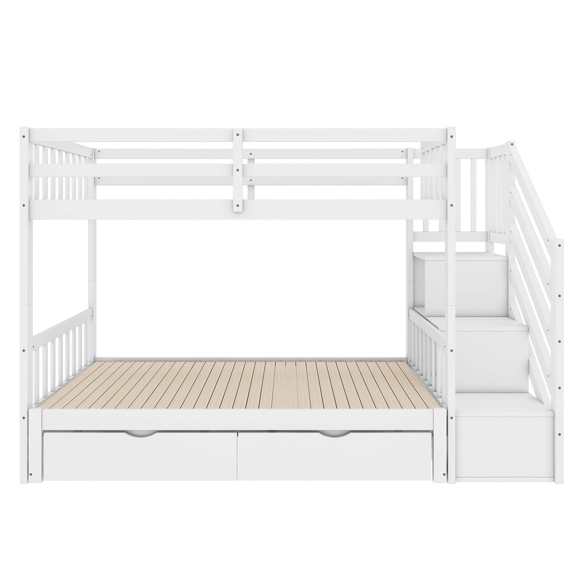 Logidon stapelbed 90x200 wit met uitschuifbaar bed 2 lades