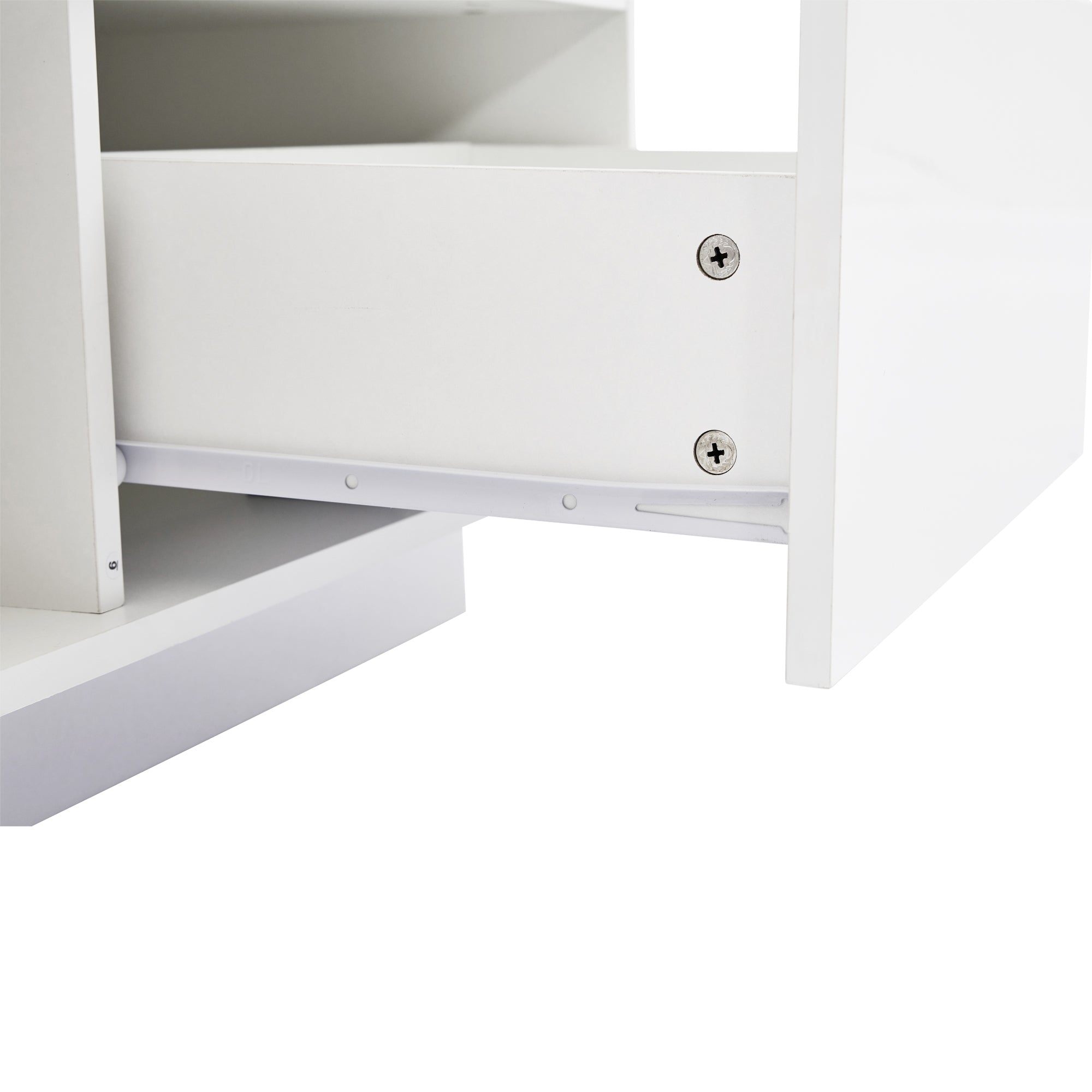 Logidon hoogglans hefsalontafel 100 x 50 cm witte LED-verlichting
